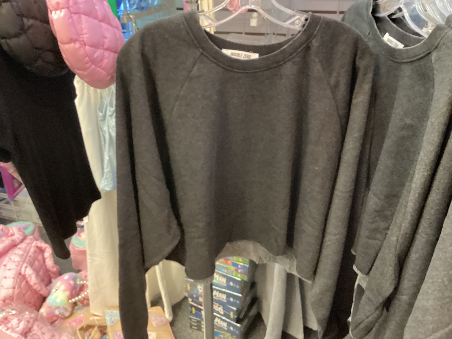 Double Zero gray crop sweatshirt