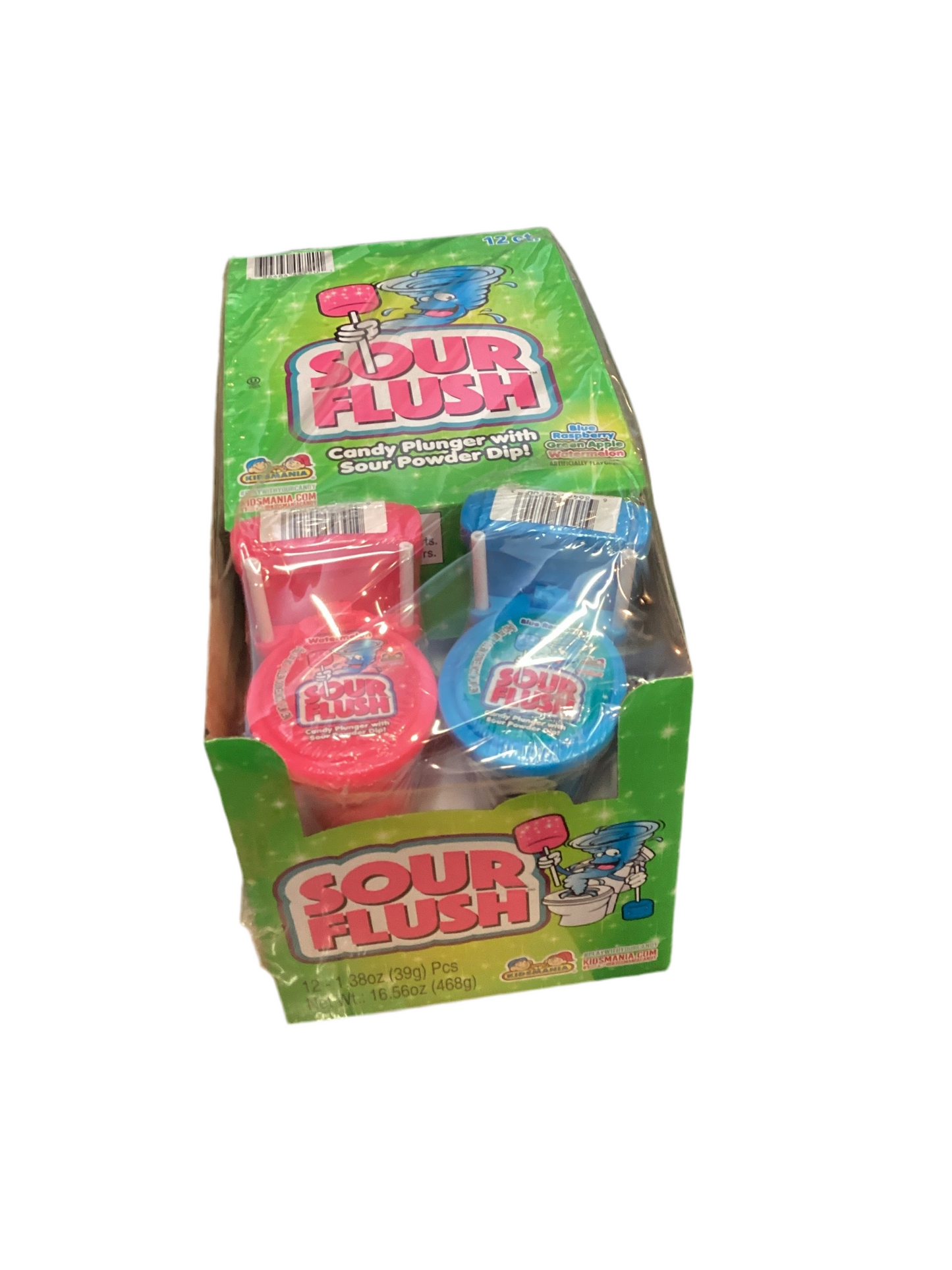 Candy plunger with sour power dip