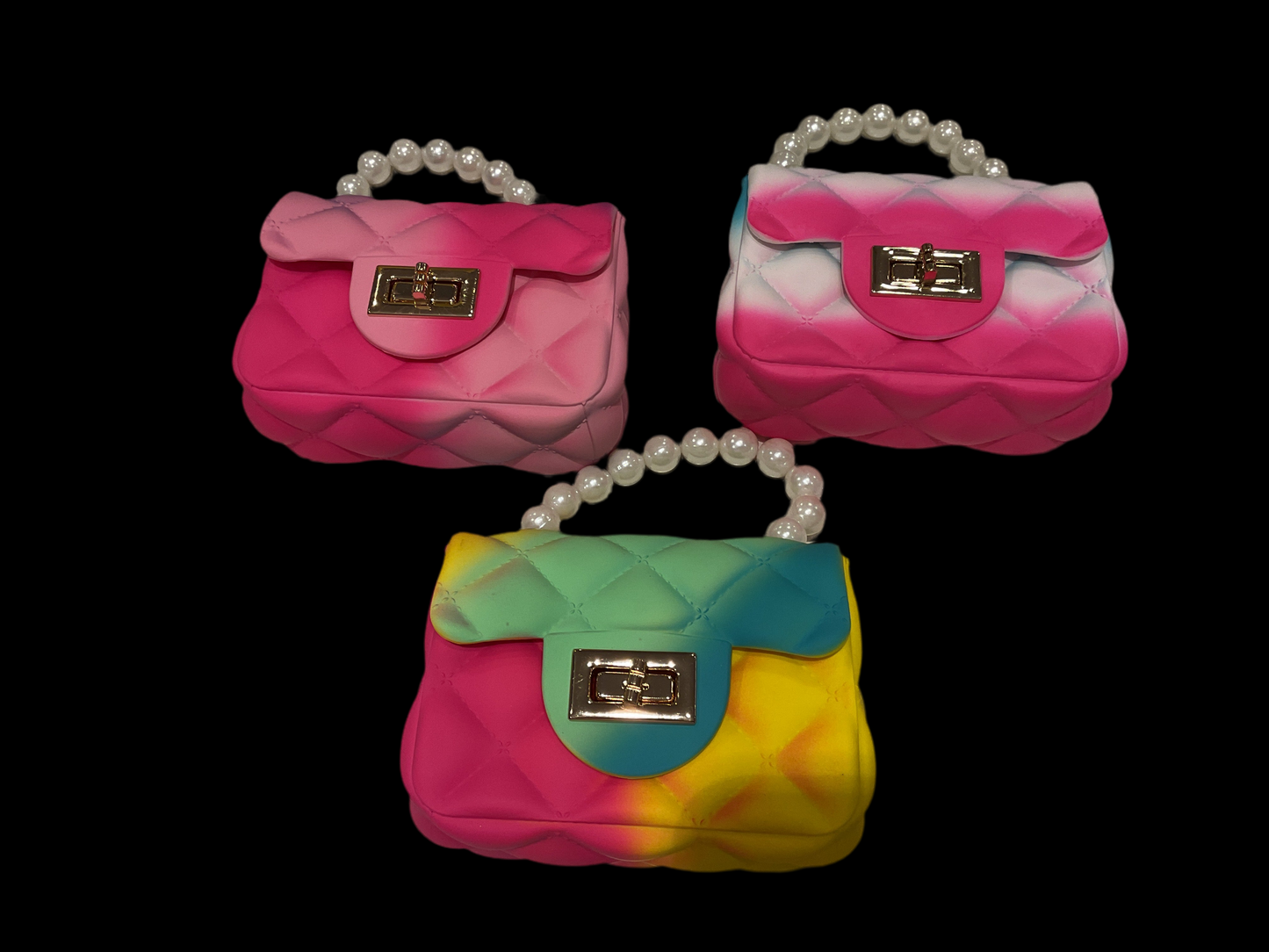 Tie dye pearl handle bags