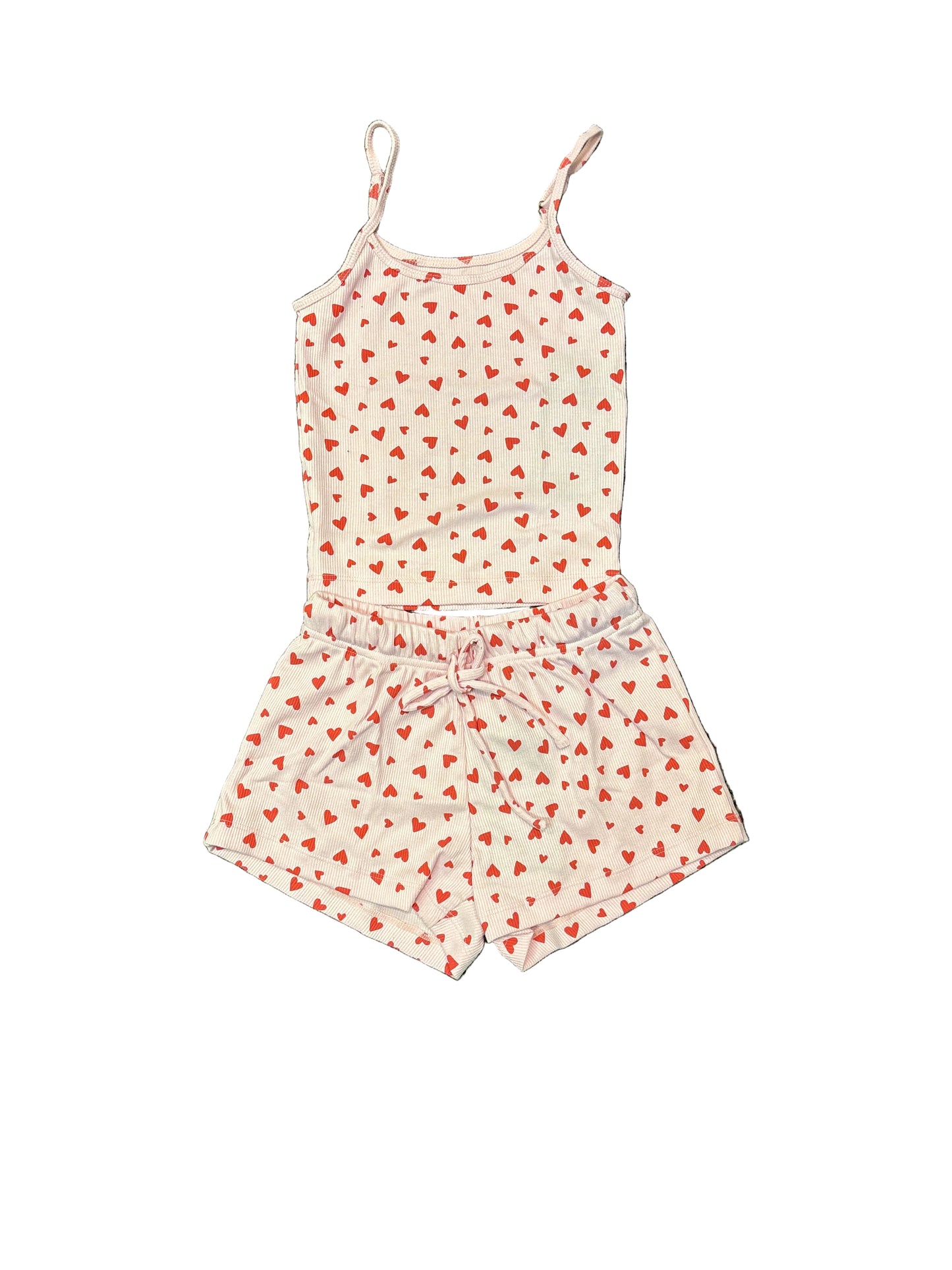 Pink & Red Heart Short Set