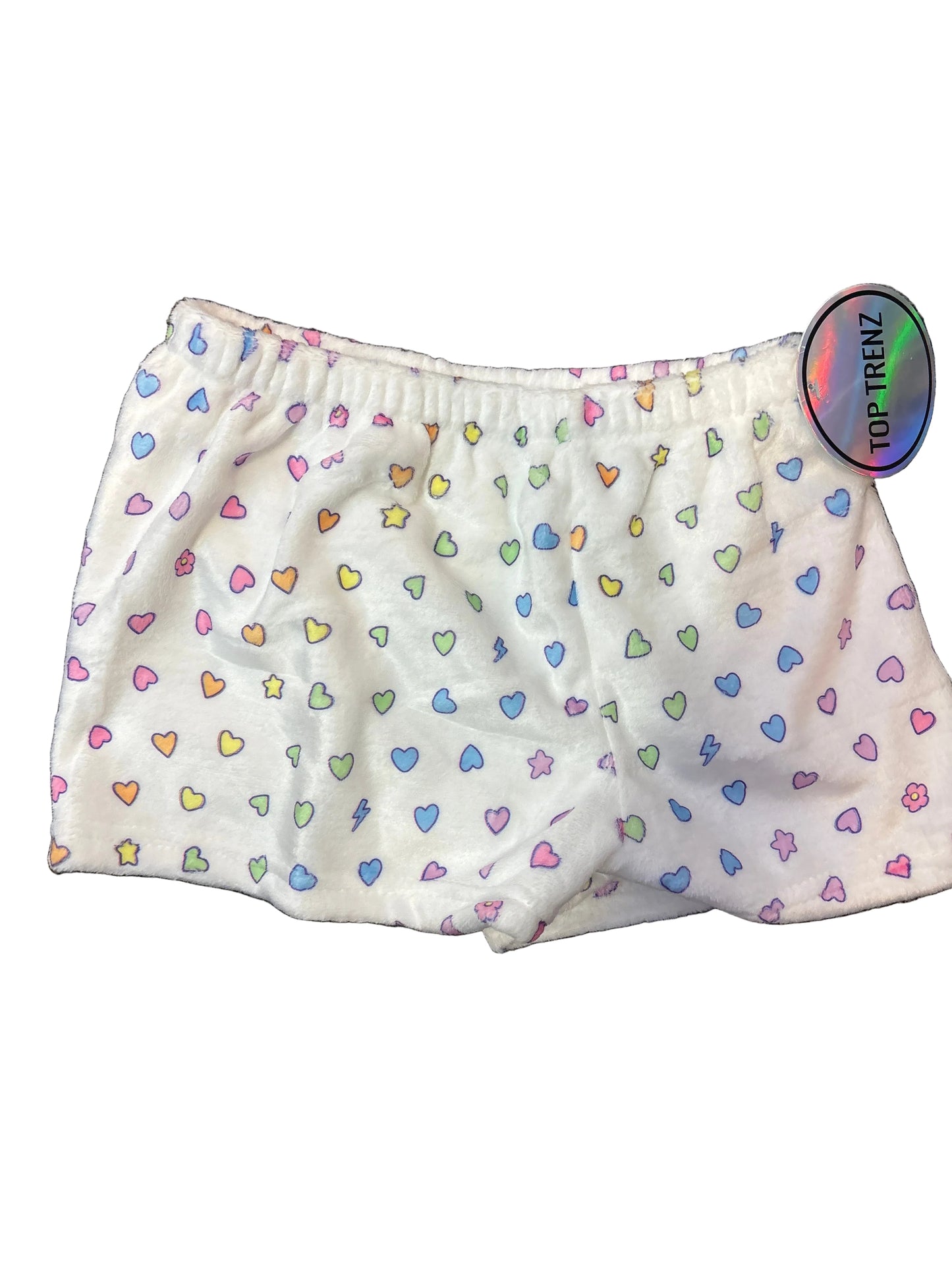 Rainbow remix fuzzy lounge shorts