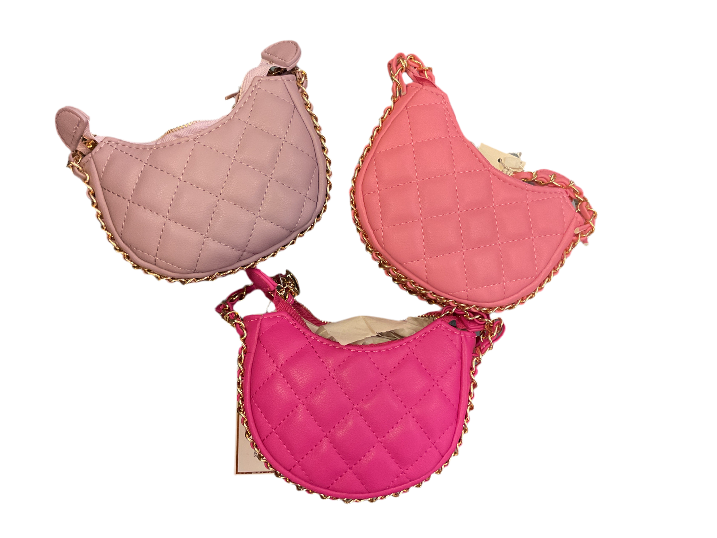 Girls quilted chain hobo bag