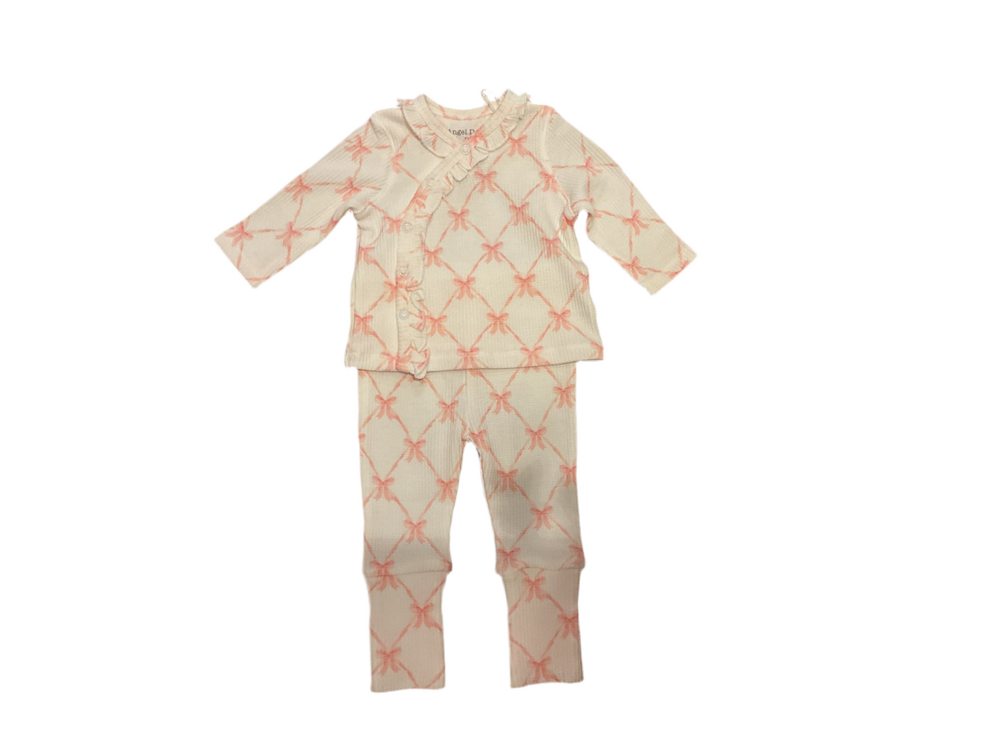 2 pc cream ruffle with bow