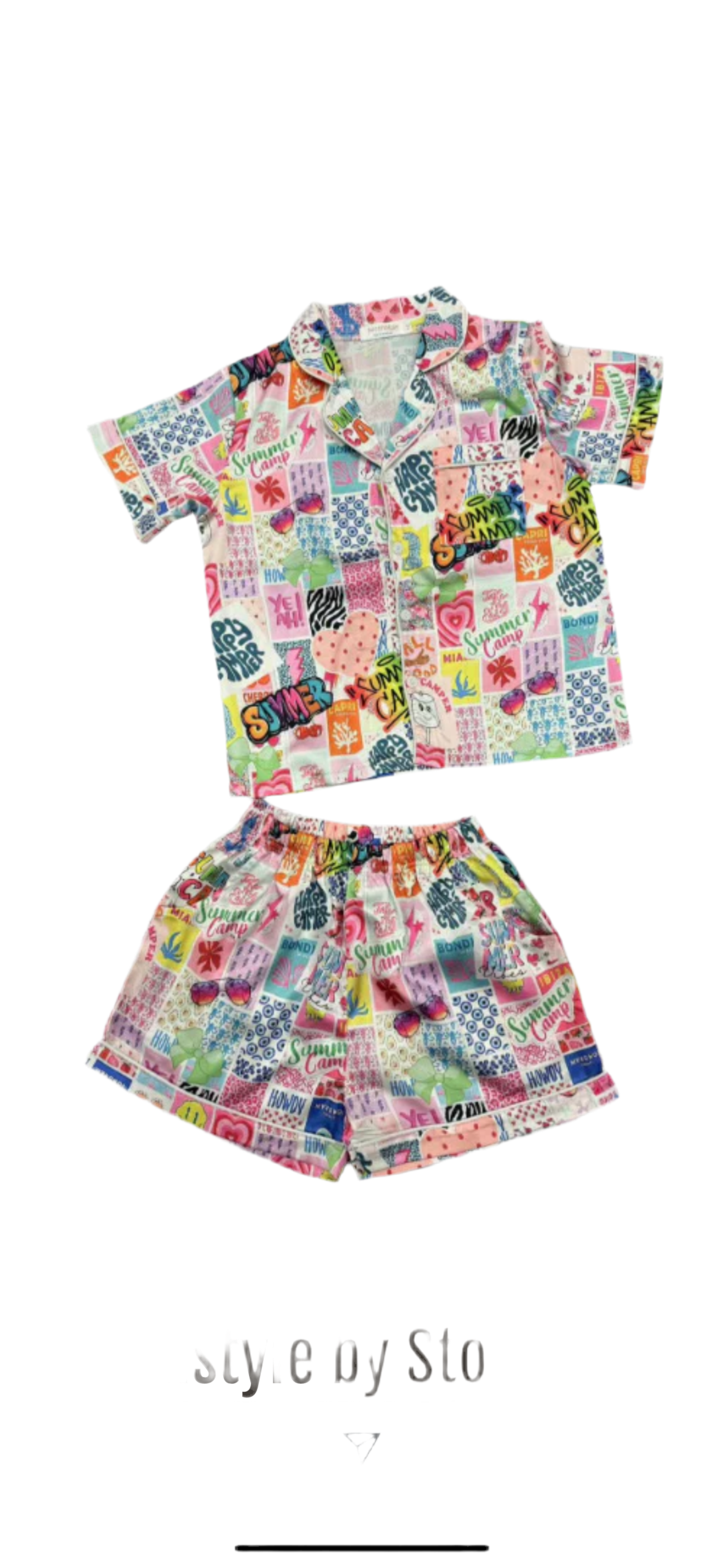 Silk camp short pajamas