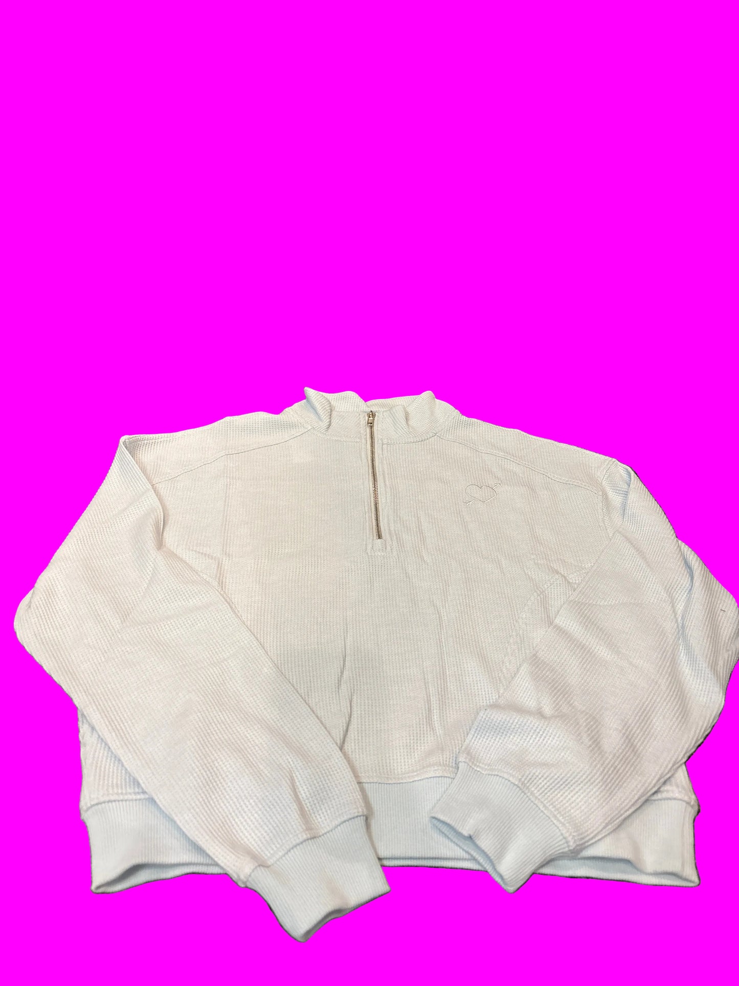 Crosby pastel blue waffle heart half zip