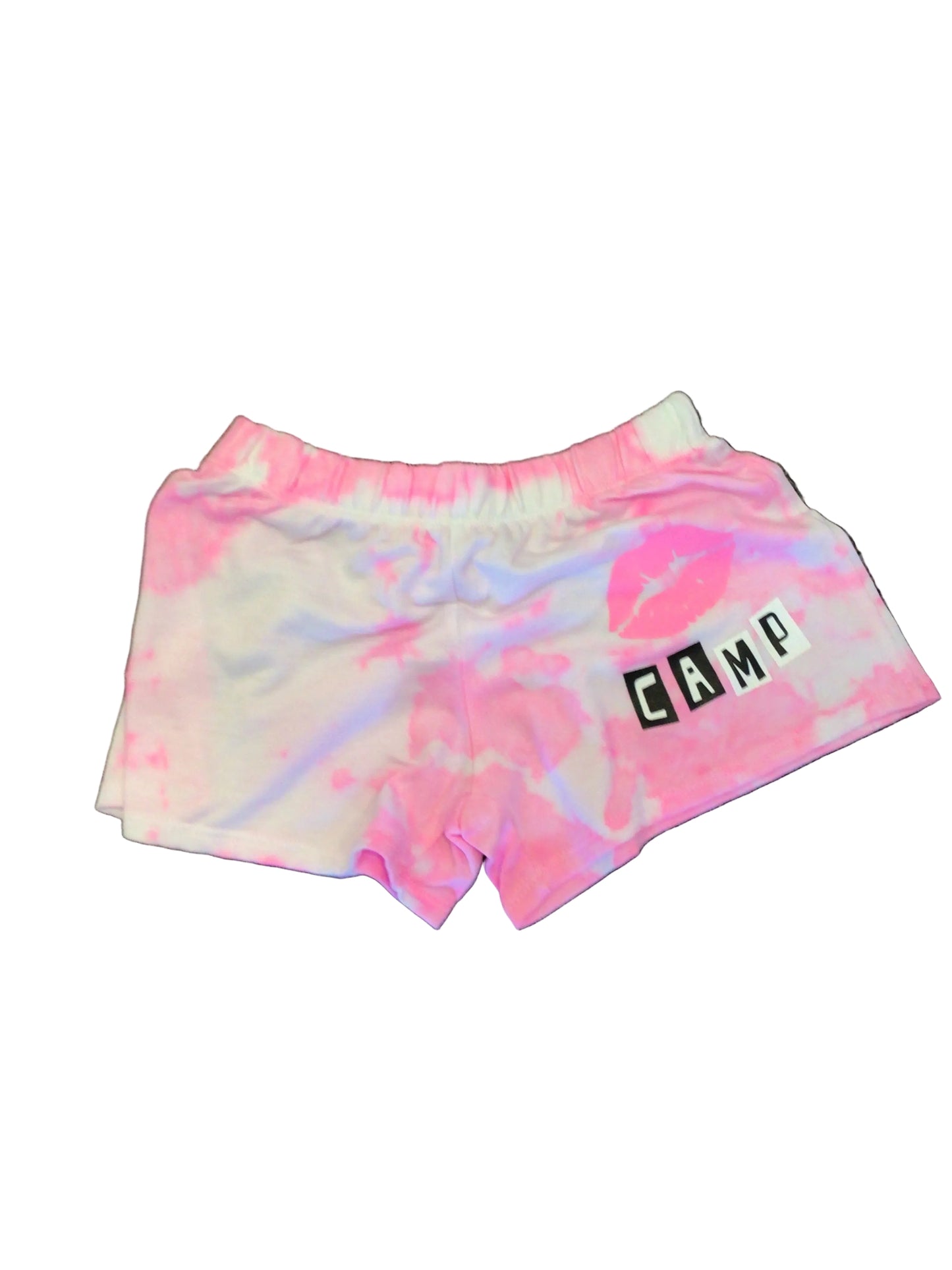 Camp lips pink tie dye short