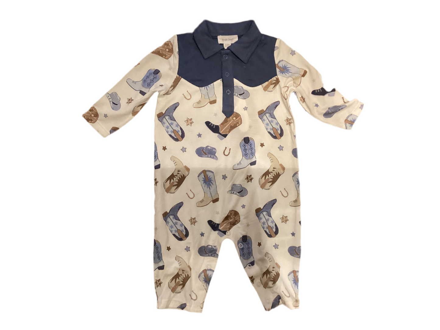 Angel dear boys cowboy boots onesie