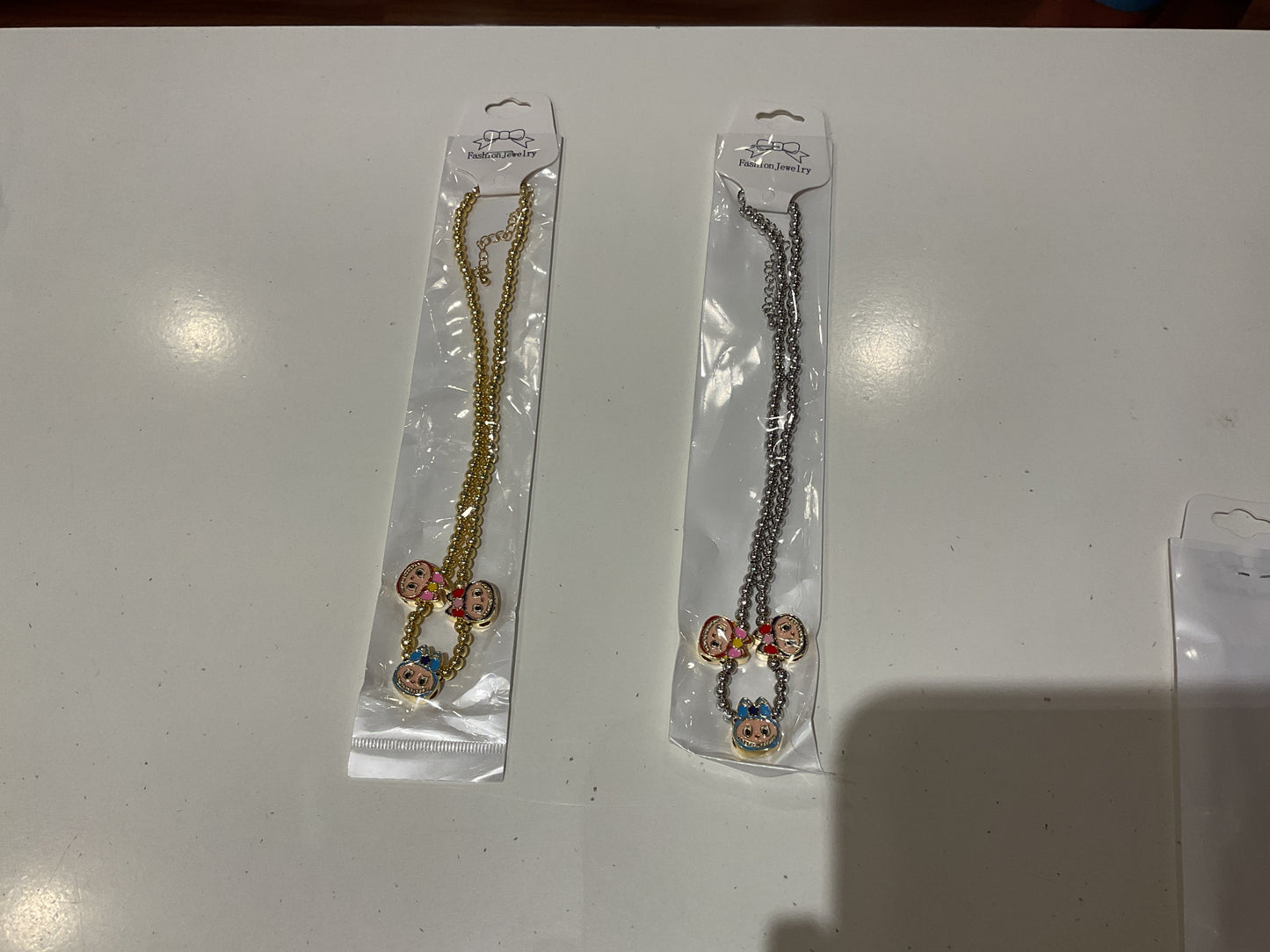 Labubu gold and silver necklaces