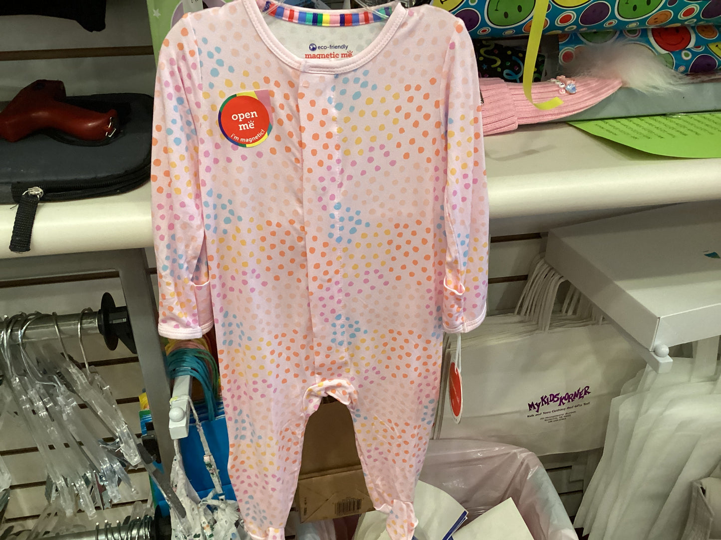 Magnetic me baby girl pink sparkle footie