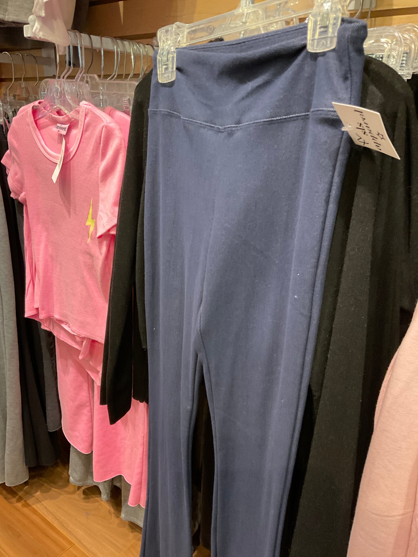 SLS Navy denim flare leggings