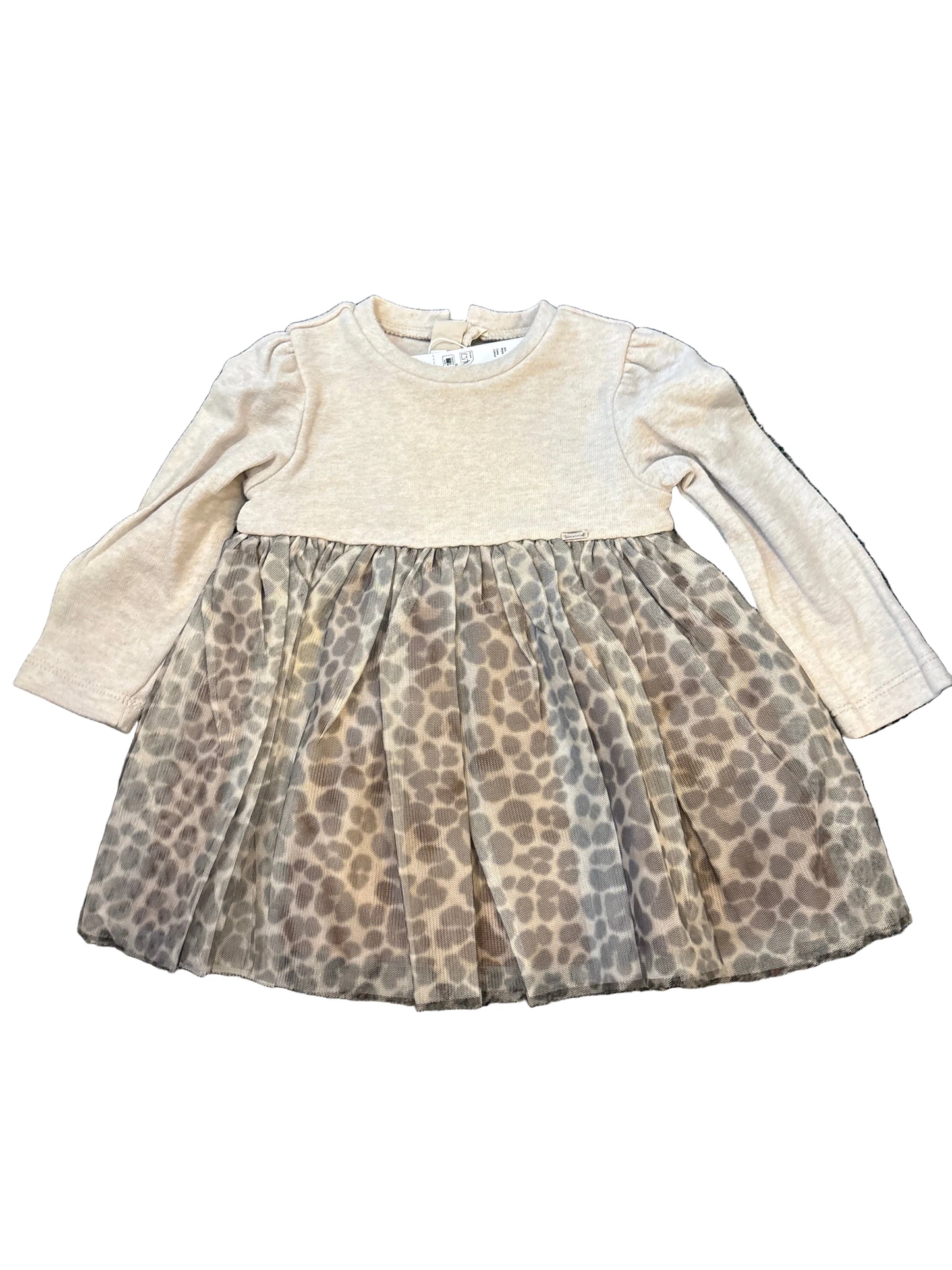 Leopard knit tulle dress