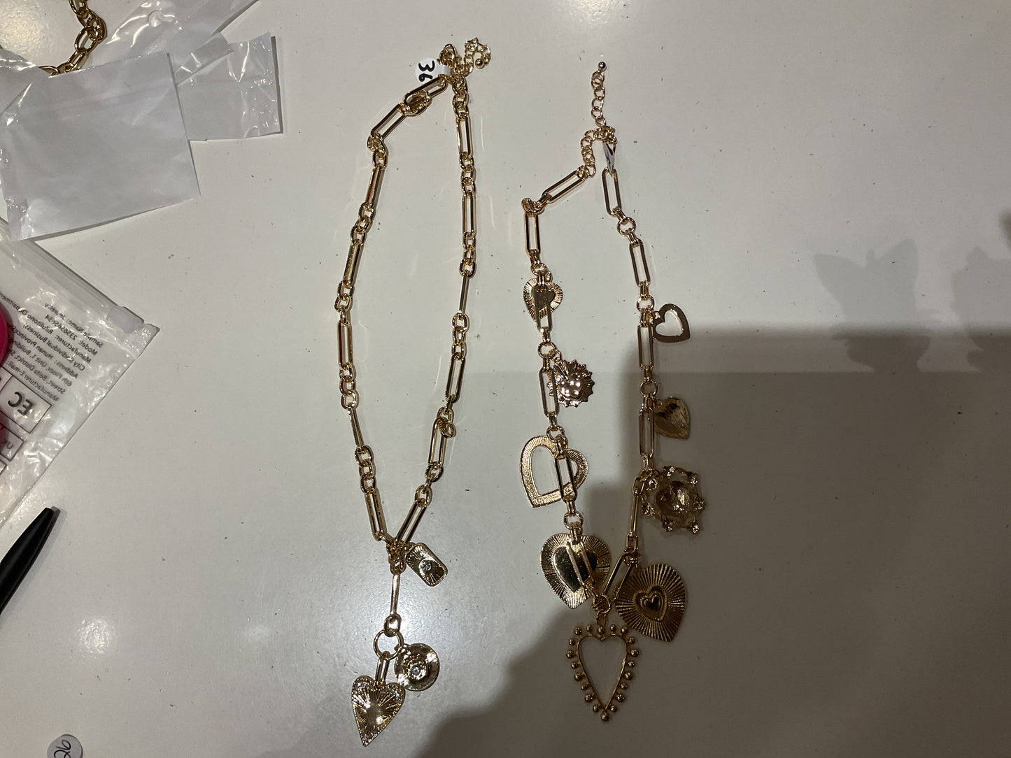 Chunky link heart necklaces