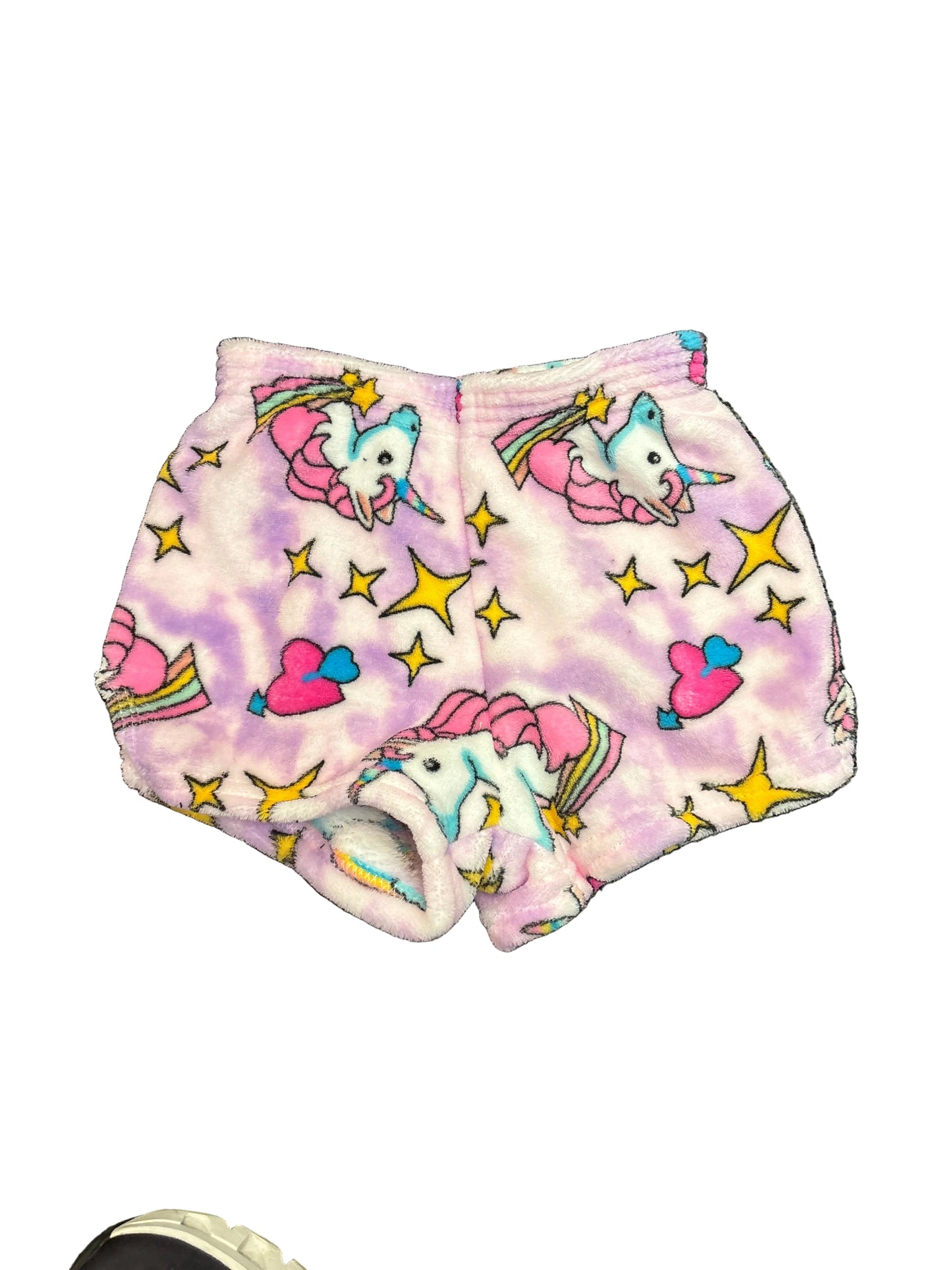 Love and kisses unicorn fuzzy shorts