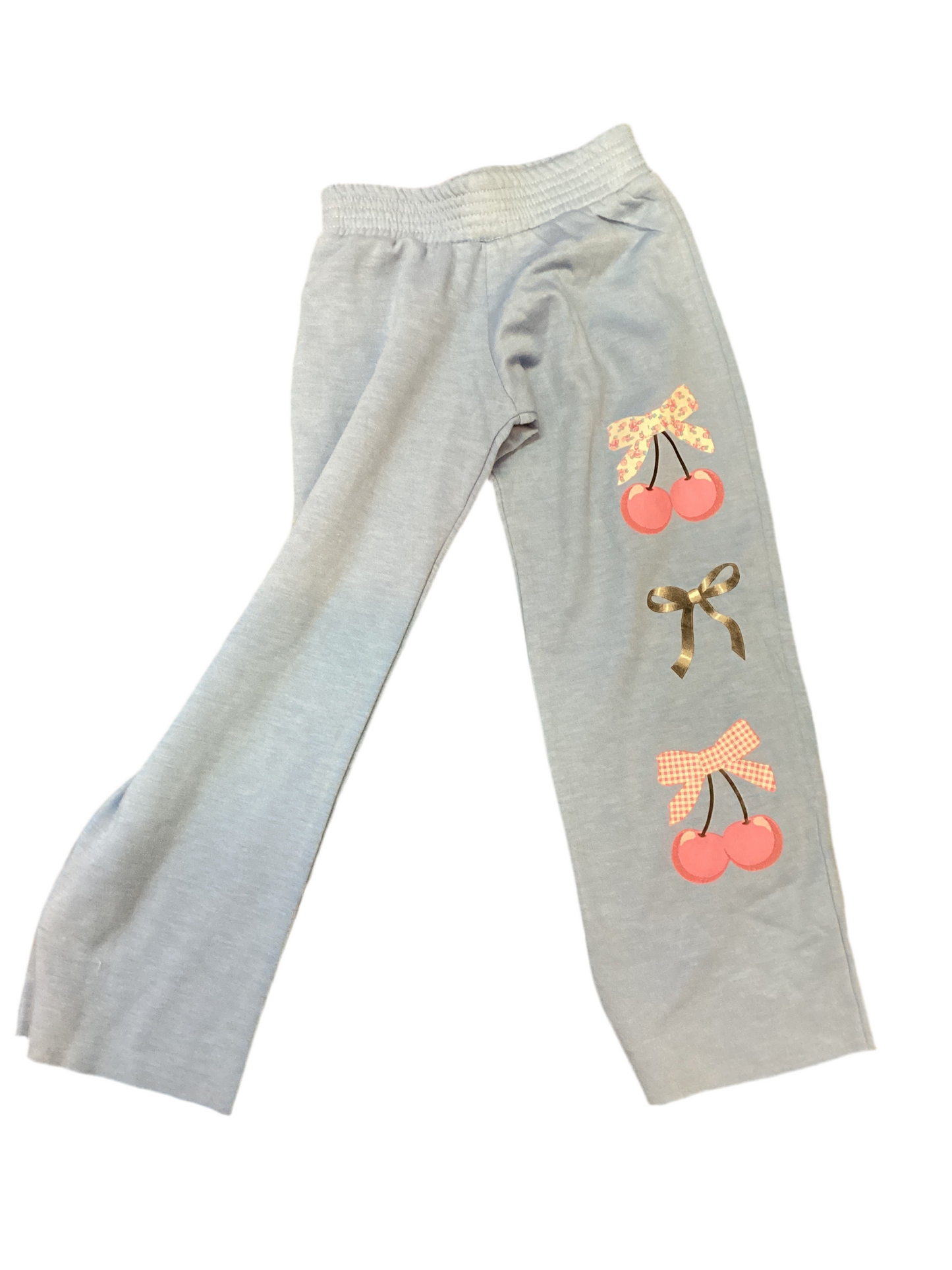 Firehouse blue cherries and bow sweatpant