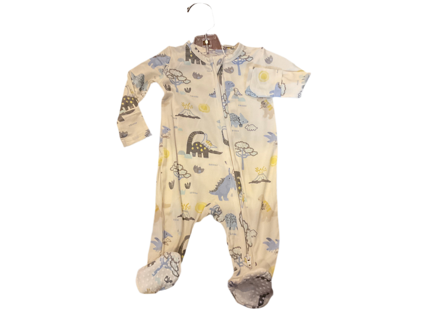 Angel dear dinosaur onesie cream