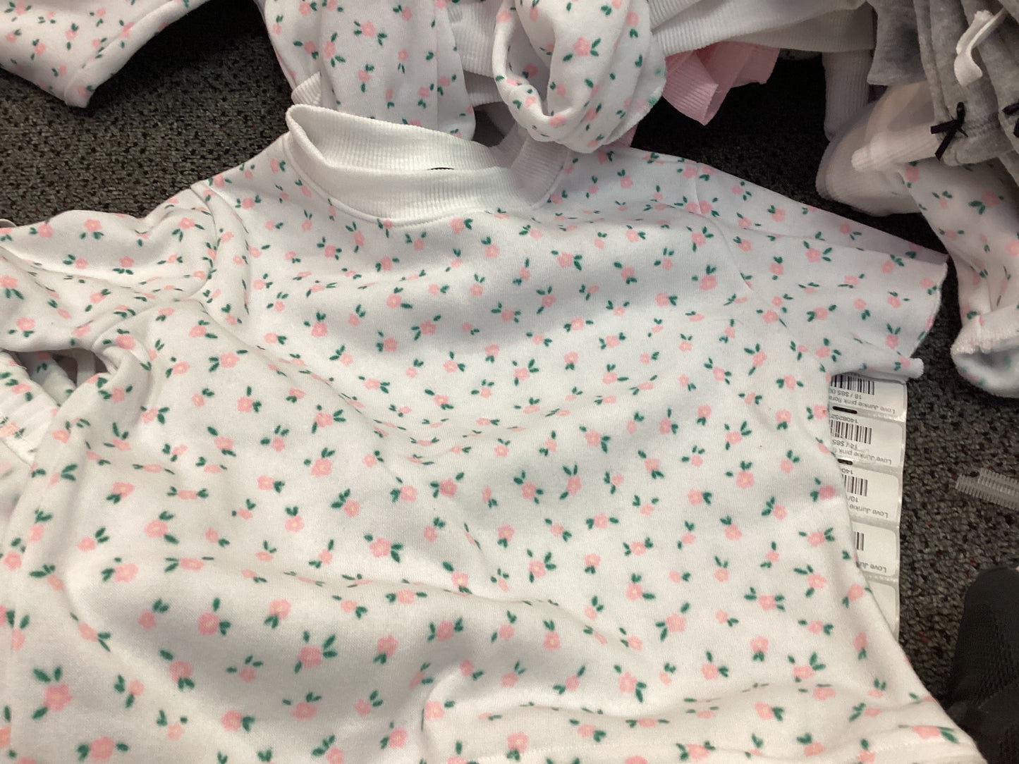 Love Junkie pink floral short sleeve sweatshirt