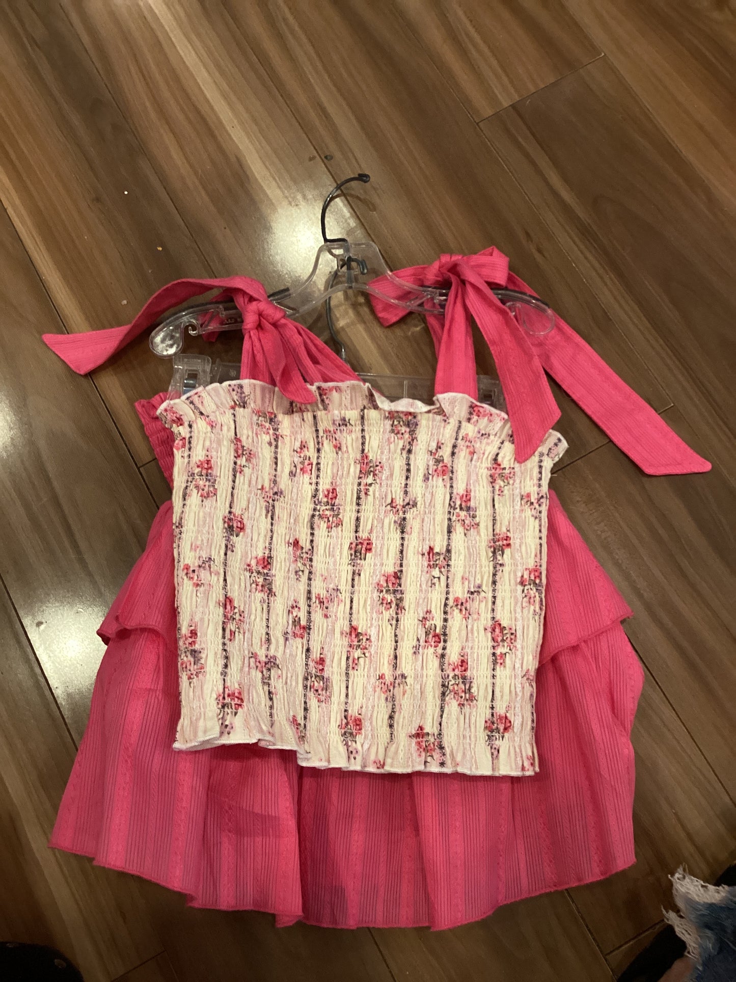 Katie J hot pink floral two piece set