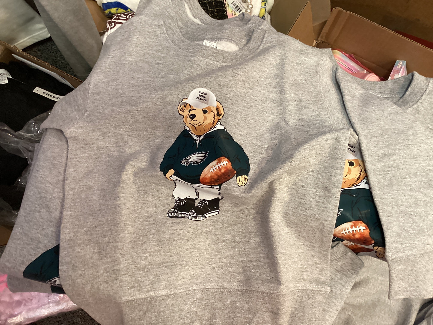 Mkk Super Bowl kids Teddy Bear sweatshirt