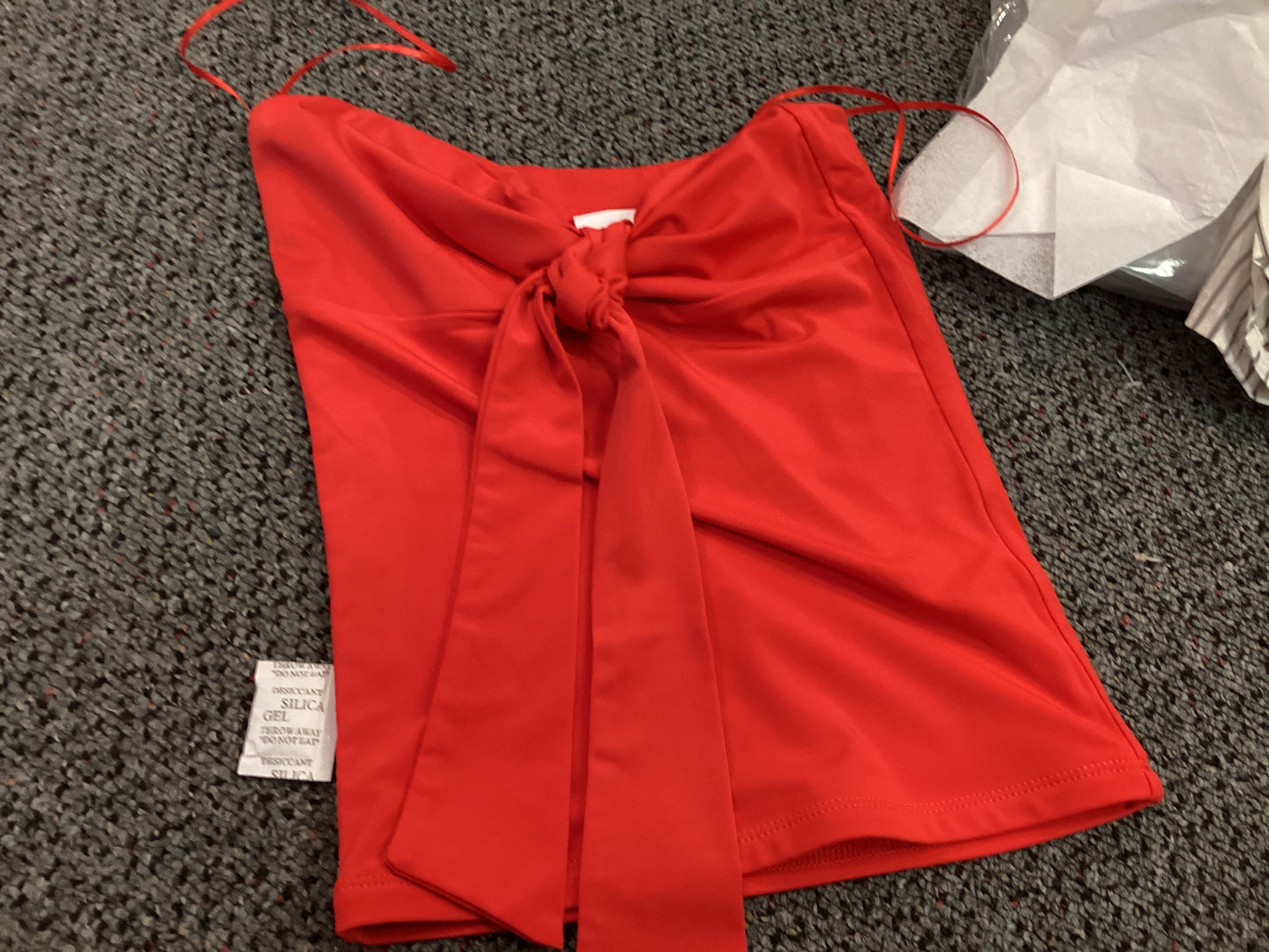 Sky to Moon red front tie tube top