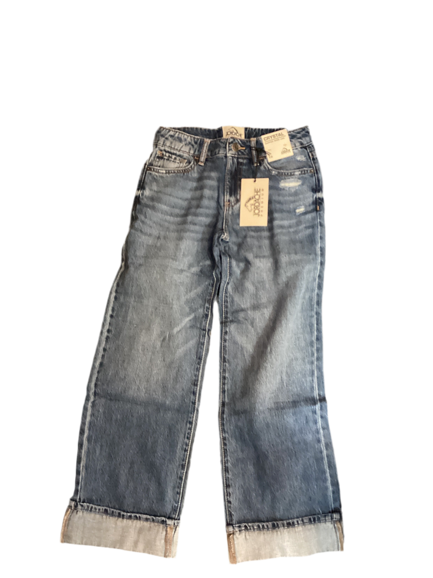 Jordache Crystal cuffed wide leg jean