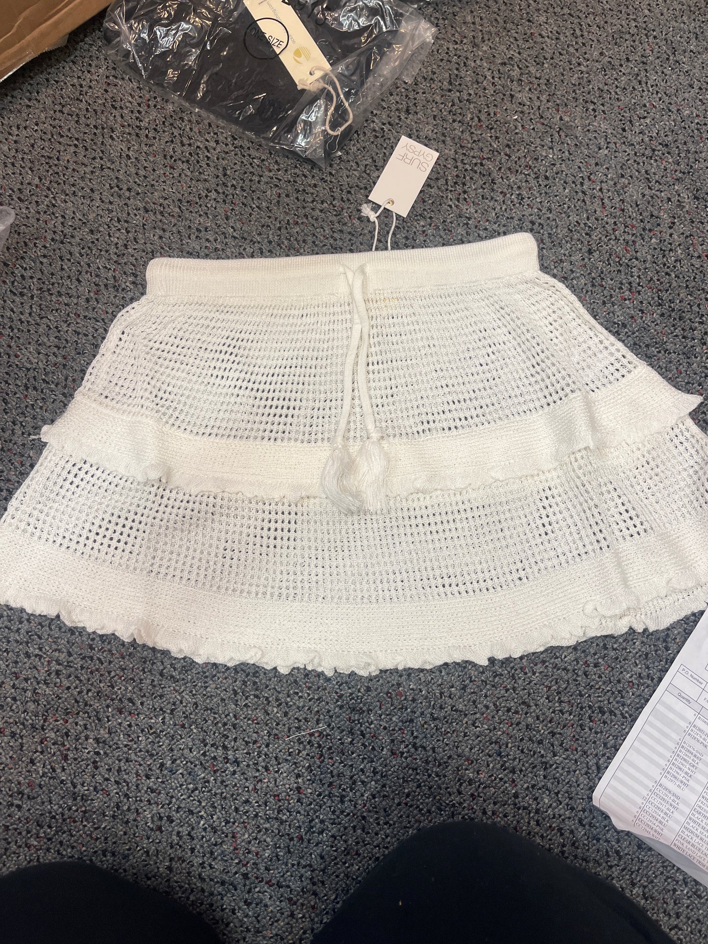 Surf Gypsy white mesh knit skirt