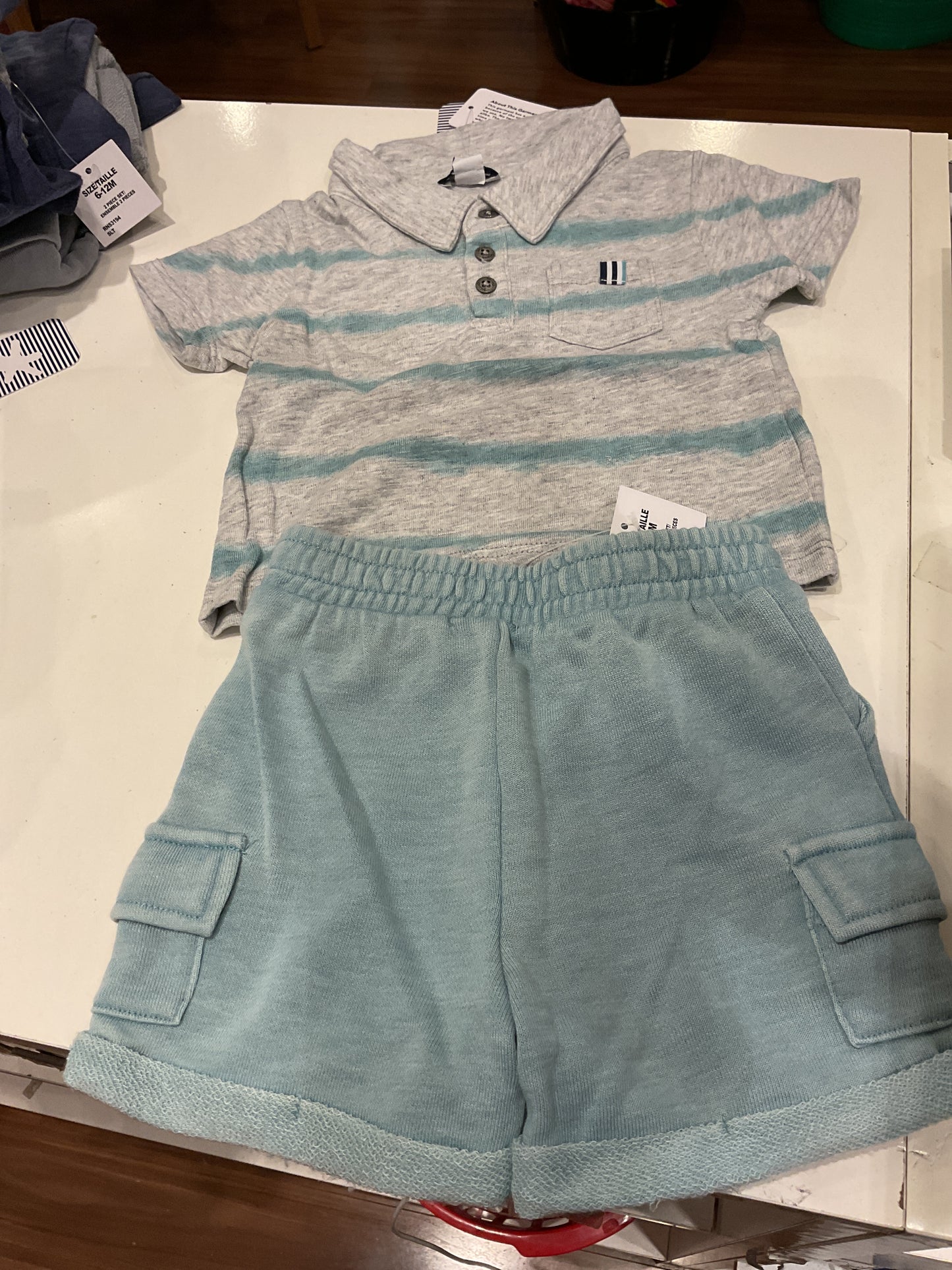 Splendid Ripple Wave aqua polo short set