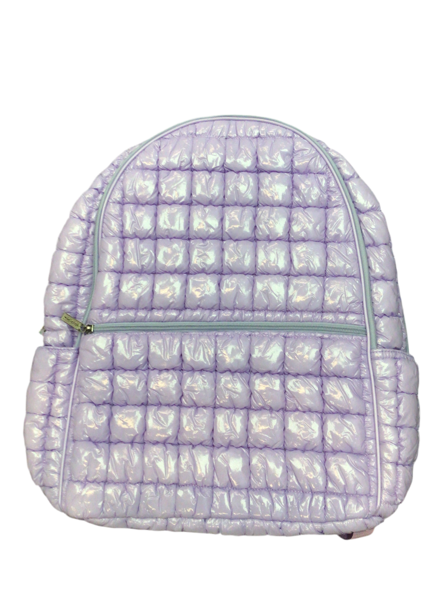 IScream lavender shiny puffer backpack