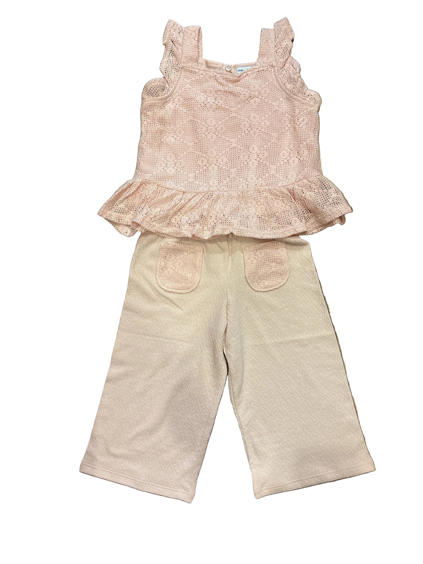 Peach knit tank with pants