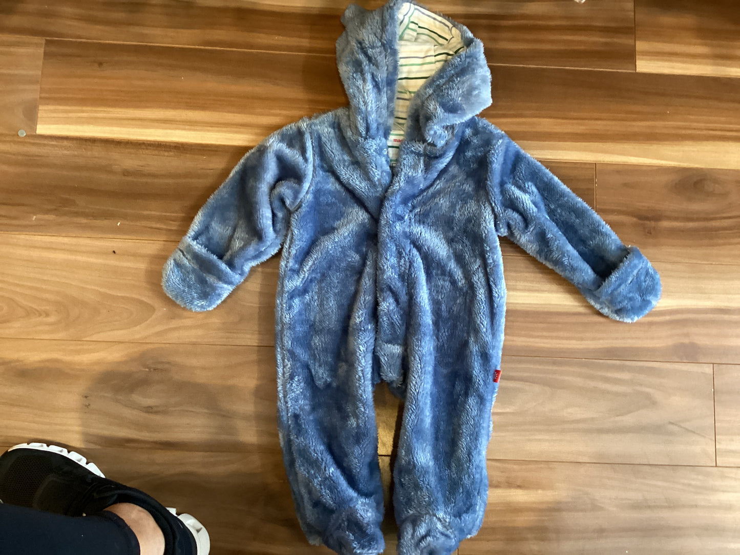 Magnetic Me blue furry onesie