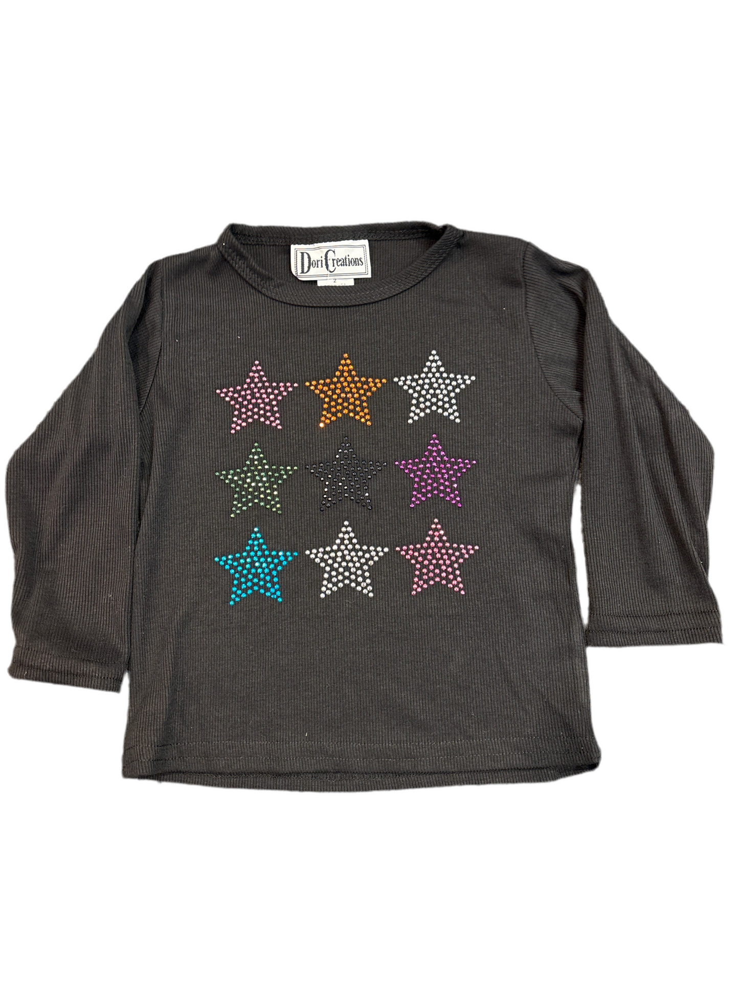 Black multi stars long sleeves