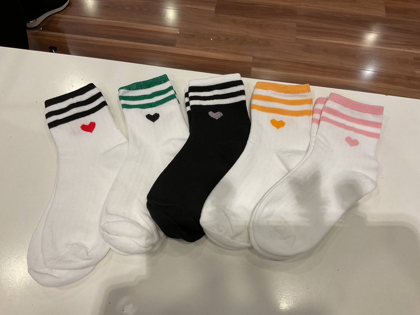 Stripe heart socks