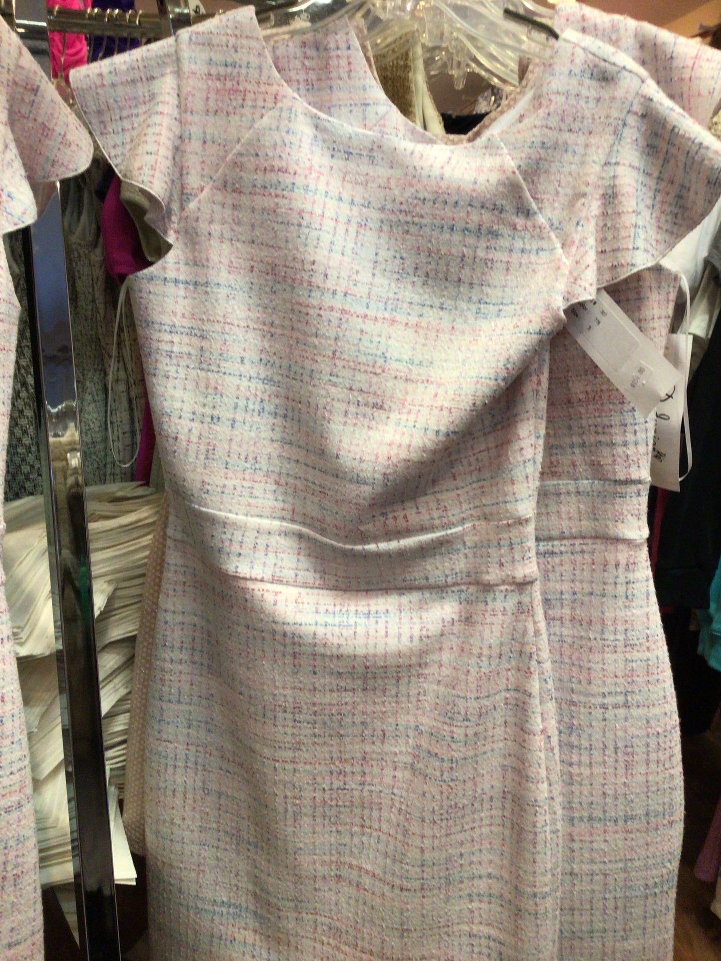 BD Junior pastel rainbow tweed dress