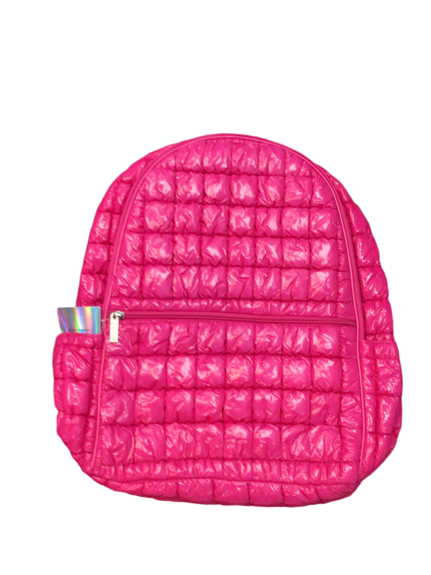 IScream hot pink shiny puffer backpack