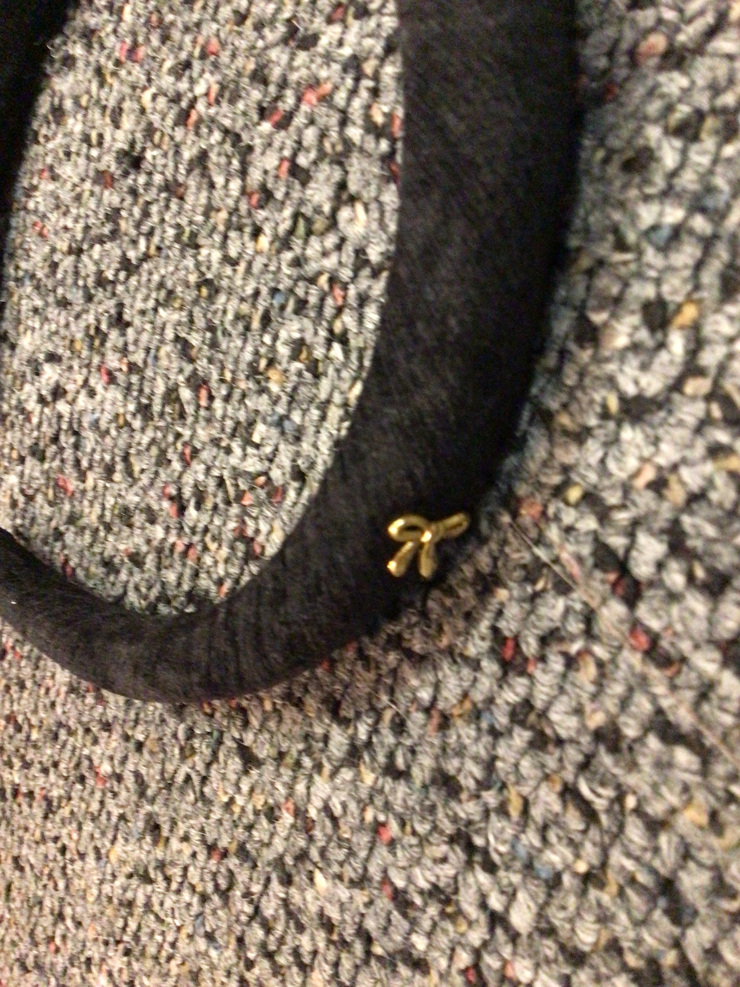 Black velvet gold bow headband