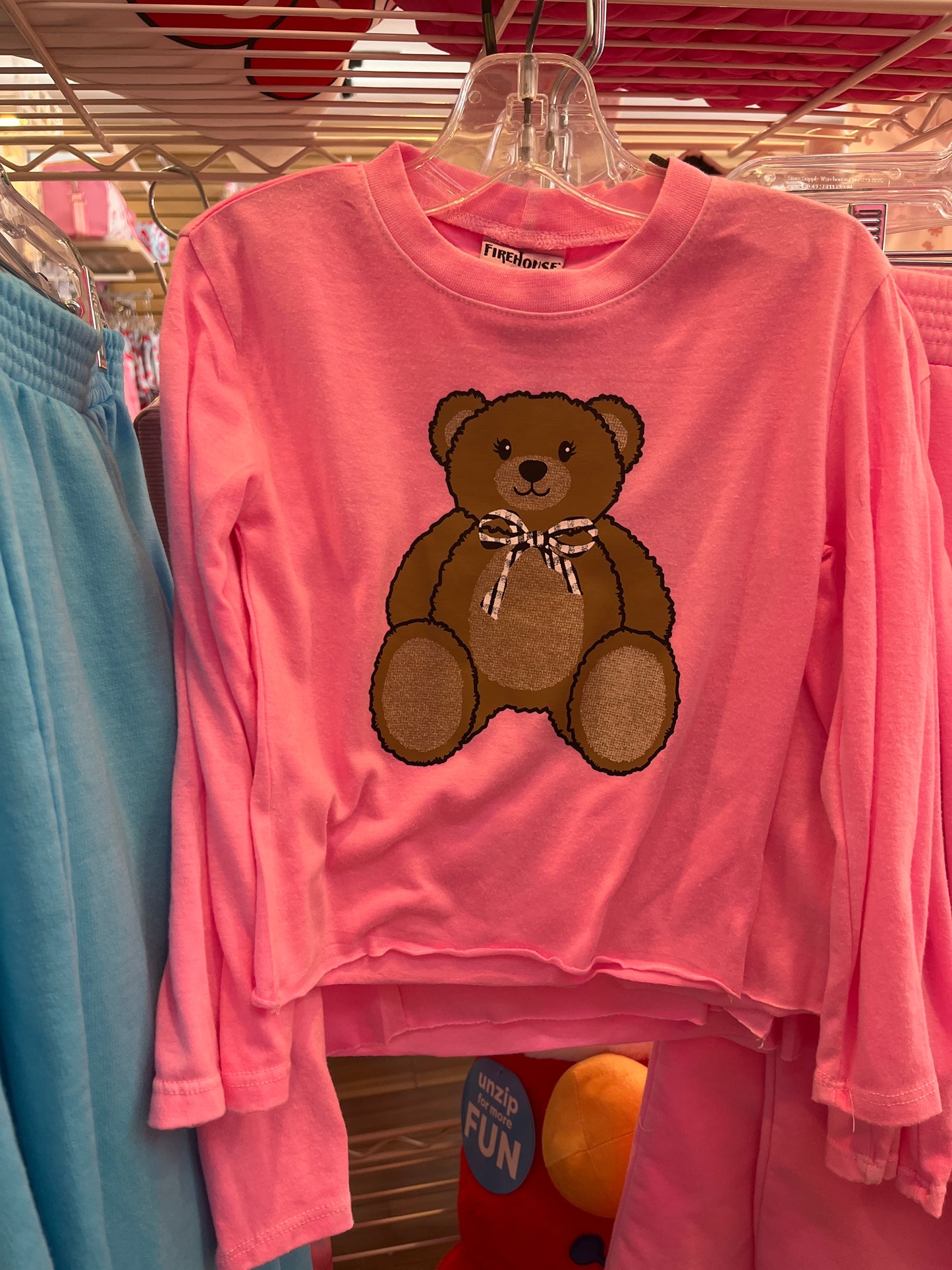 Firehouse pink long sleeve bear tee