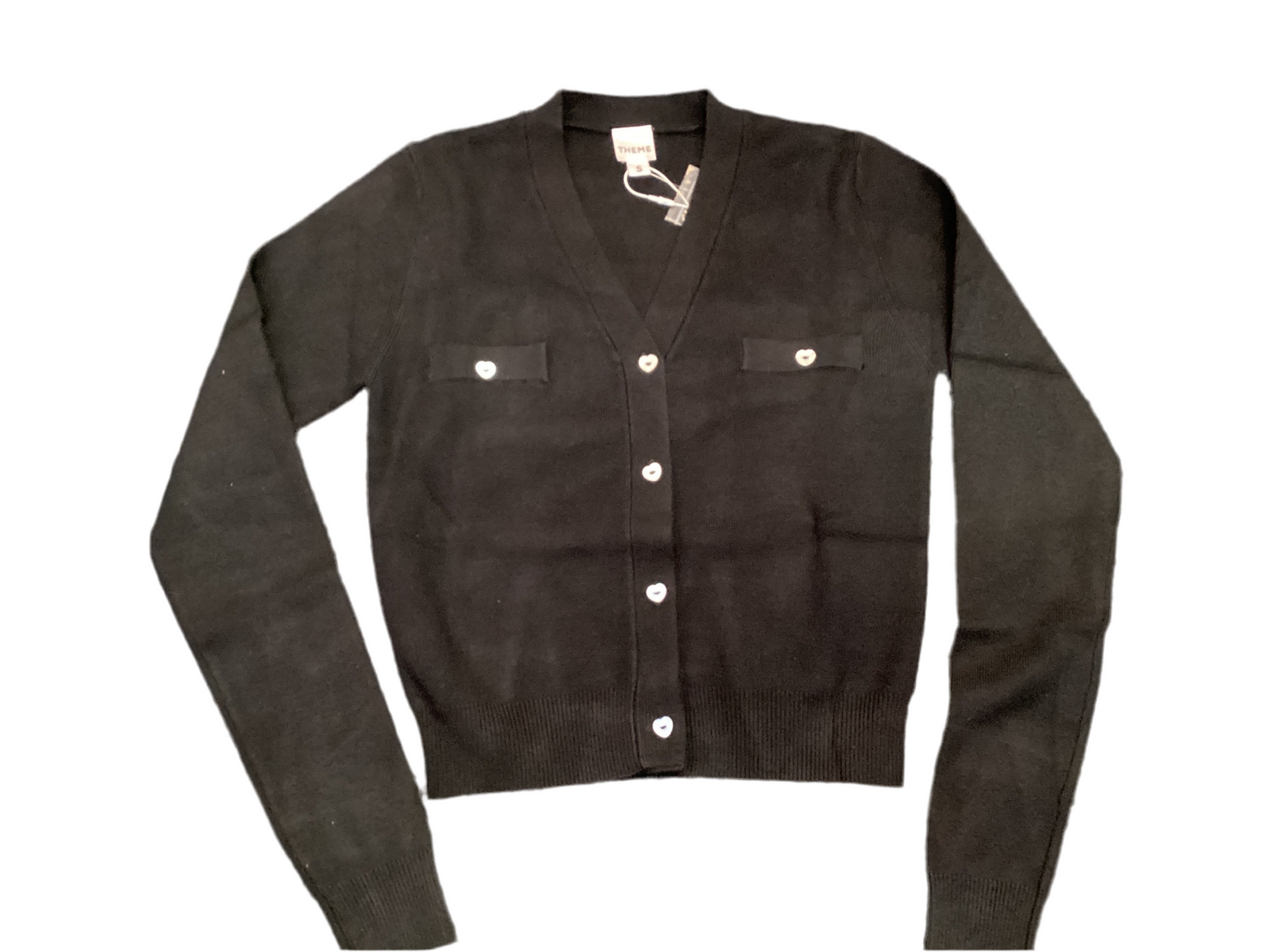 Mikey black cardigan heart buttons