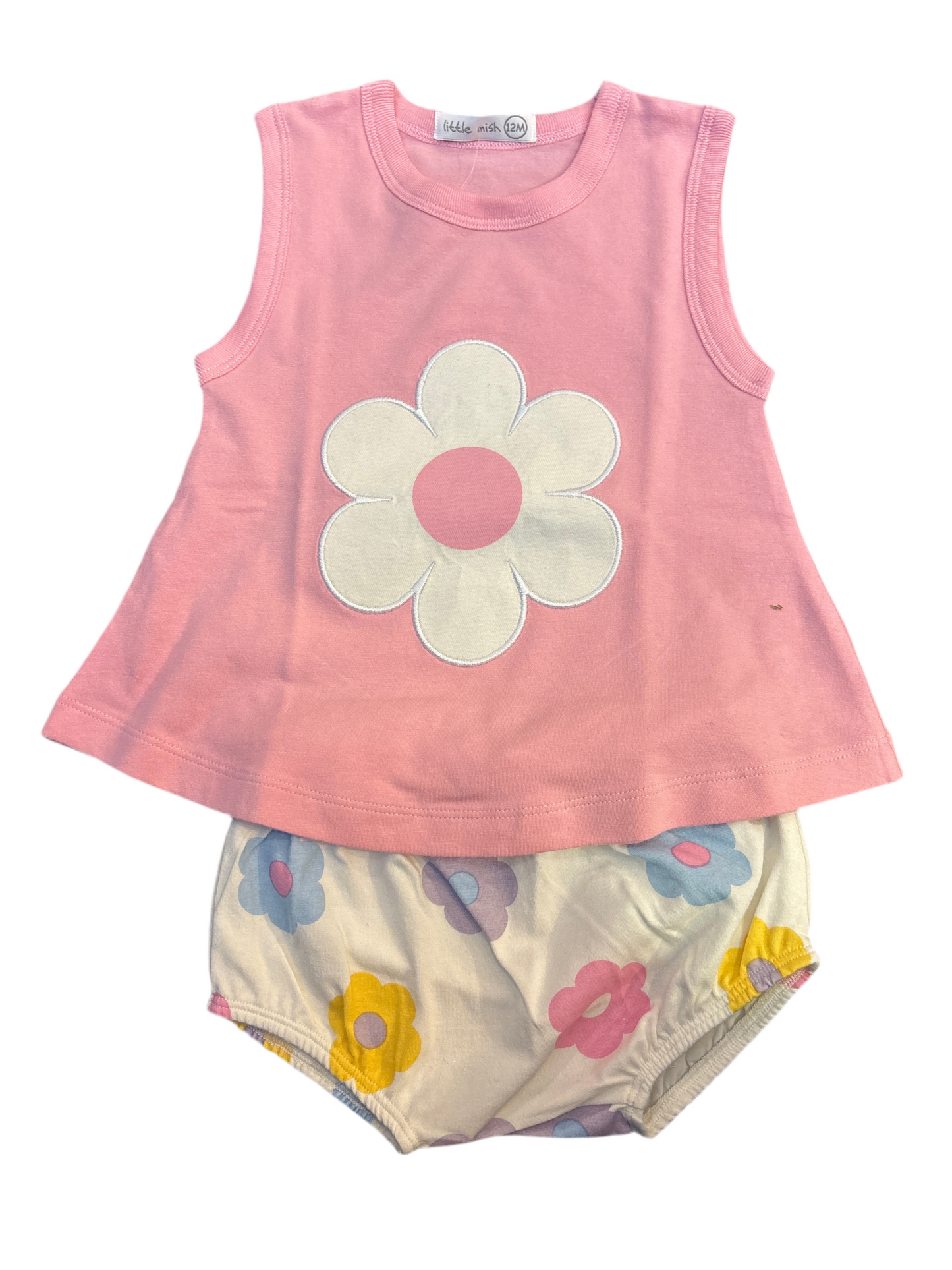 Spring daisy swing diaper set, pink