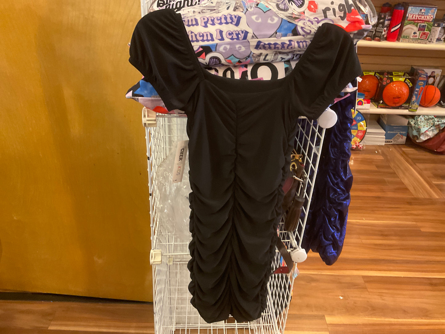 Cheryl kids black cap sleeve dress