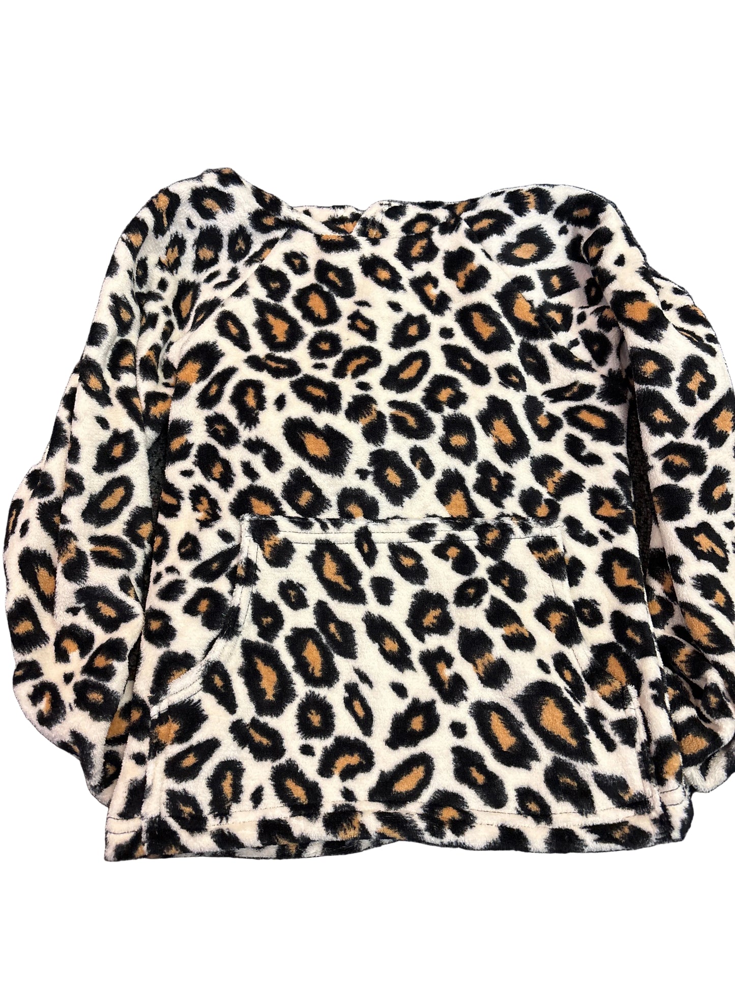 Love and kisses leopard fuzzy hoodie