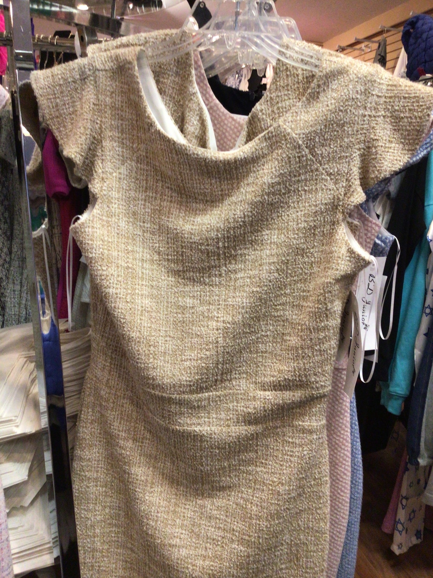 BD Junior gold tweed dress