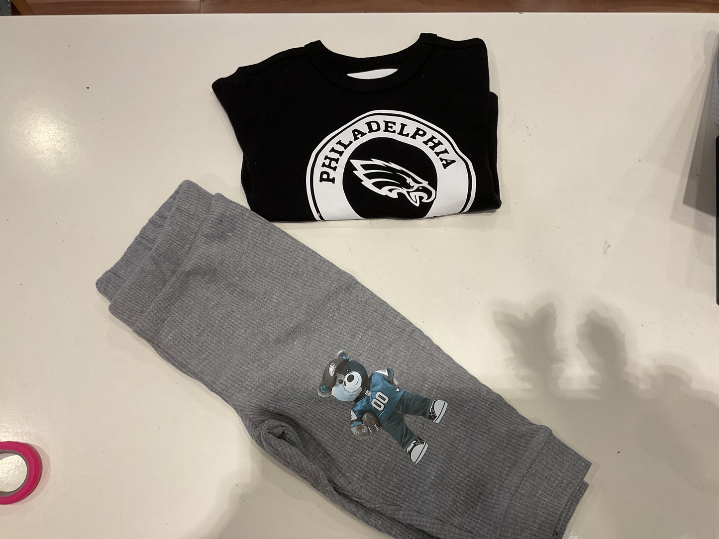 Eagles grey/black baby outfit
