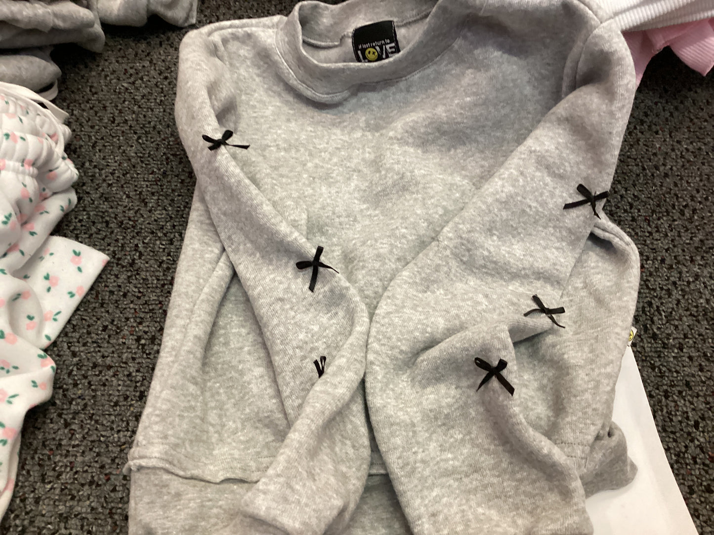 Love Junkie toddler grey sweatshirt bow