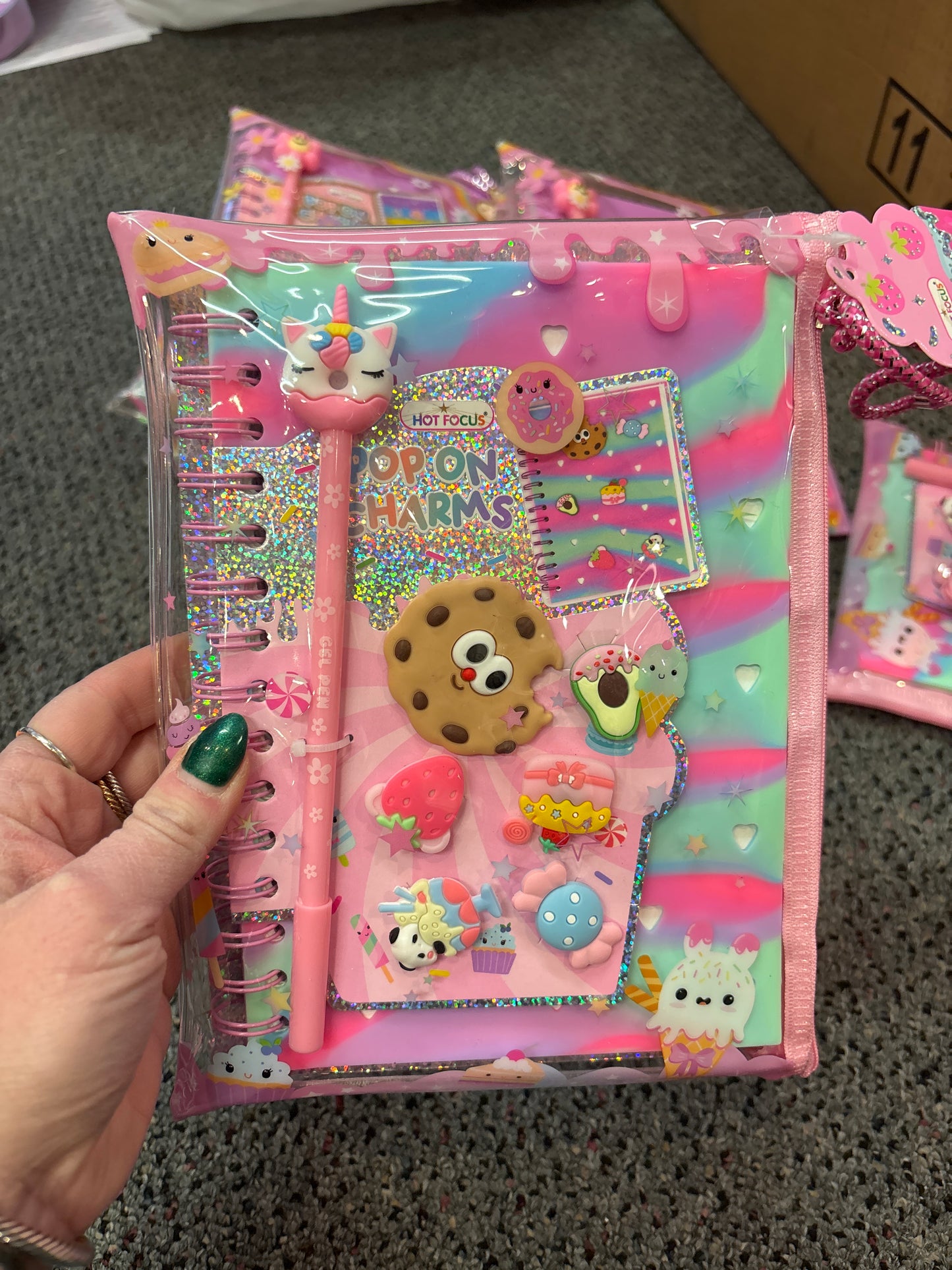 Hot Focus trendy writing fun & charms sweet