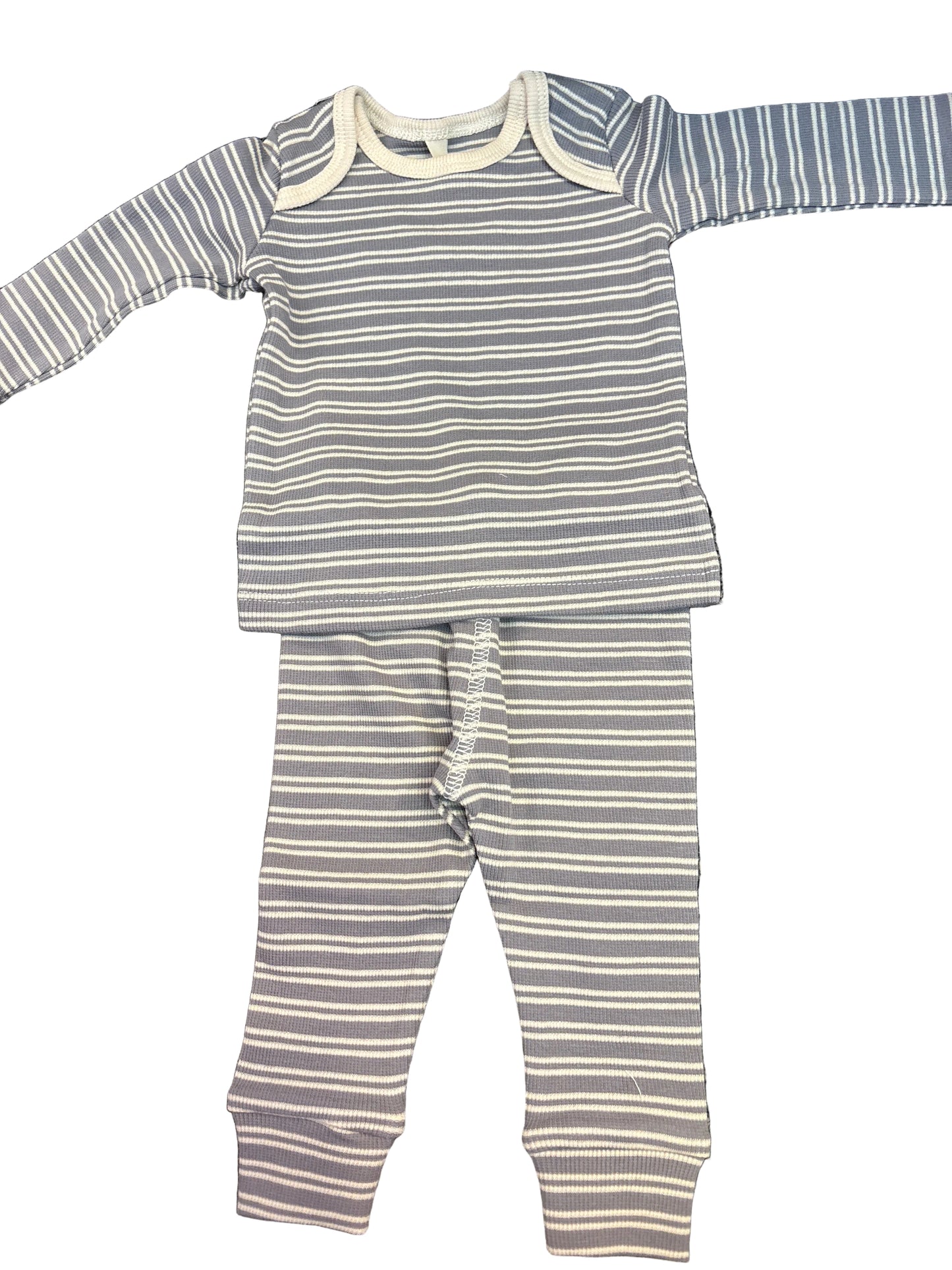 Slate Microstripe ribbed tee & leggings