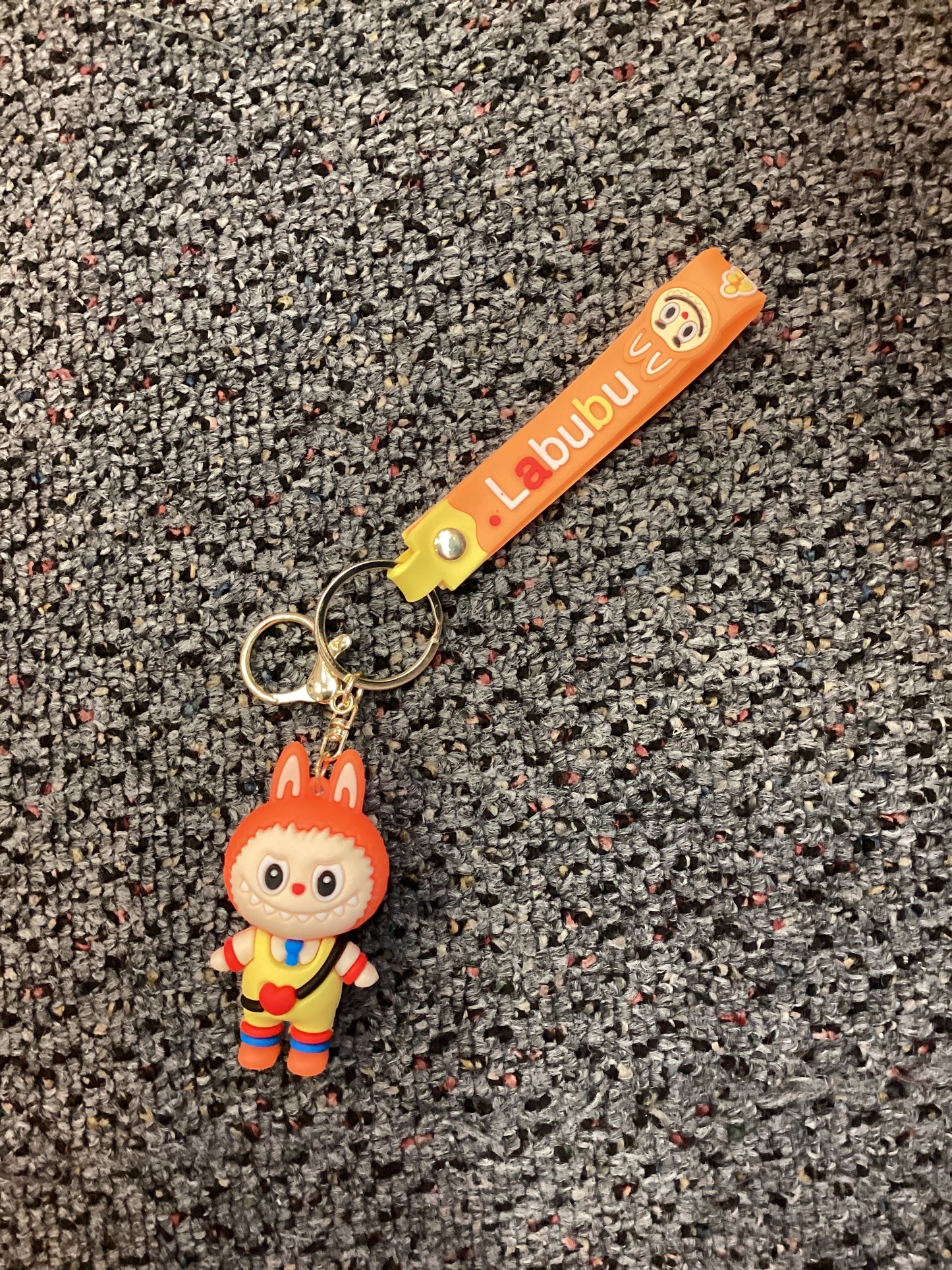 Labubu keychain with wristlet