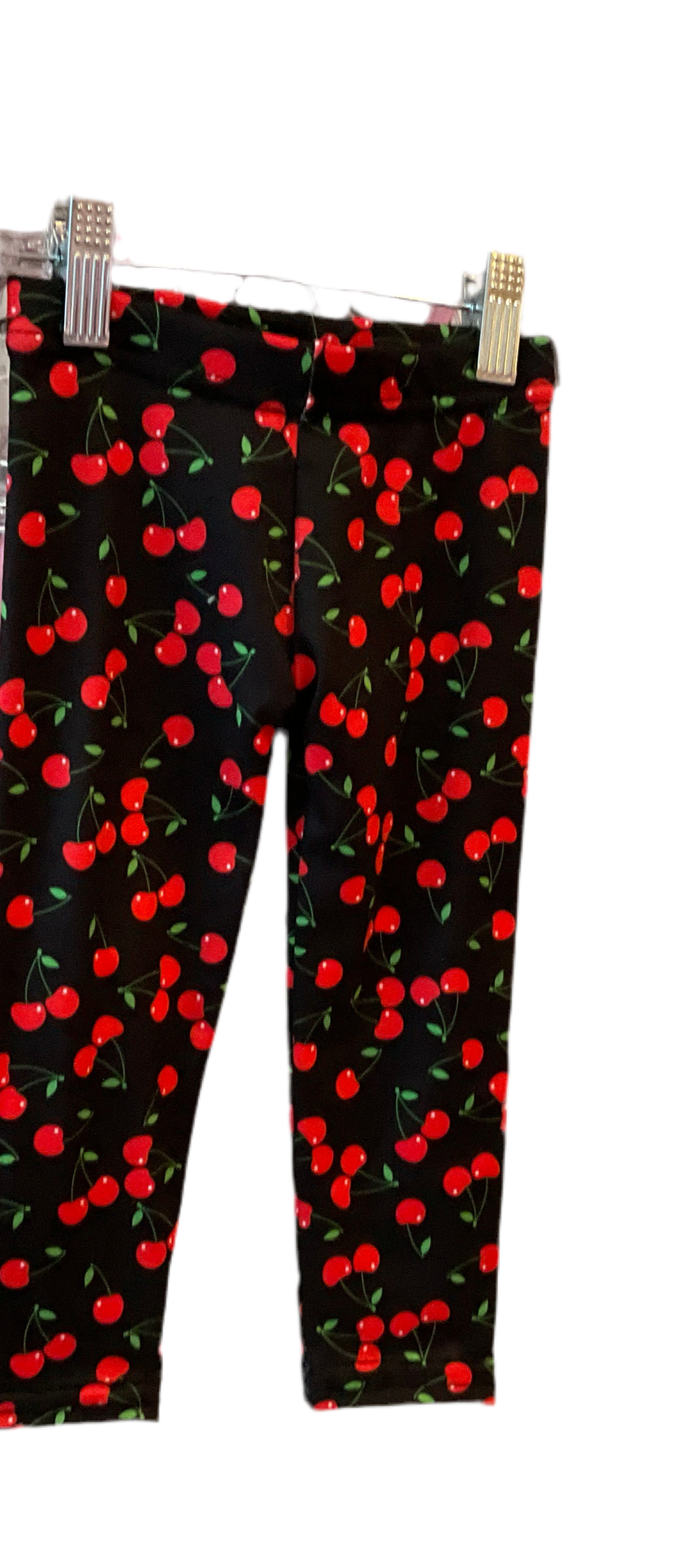 Dori toddler black leggings w/cherries