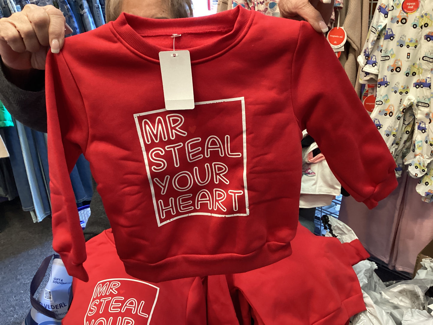 Mkk red Mr. Steal your heart sweatshirt