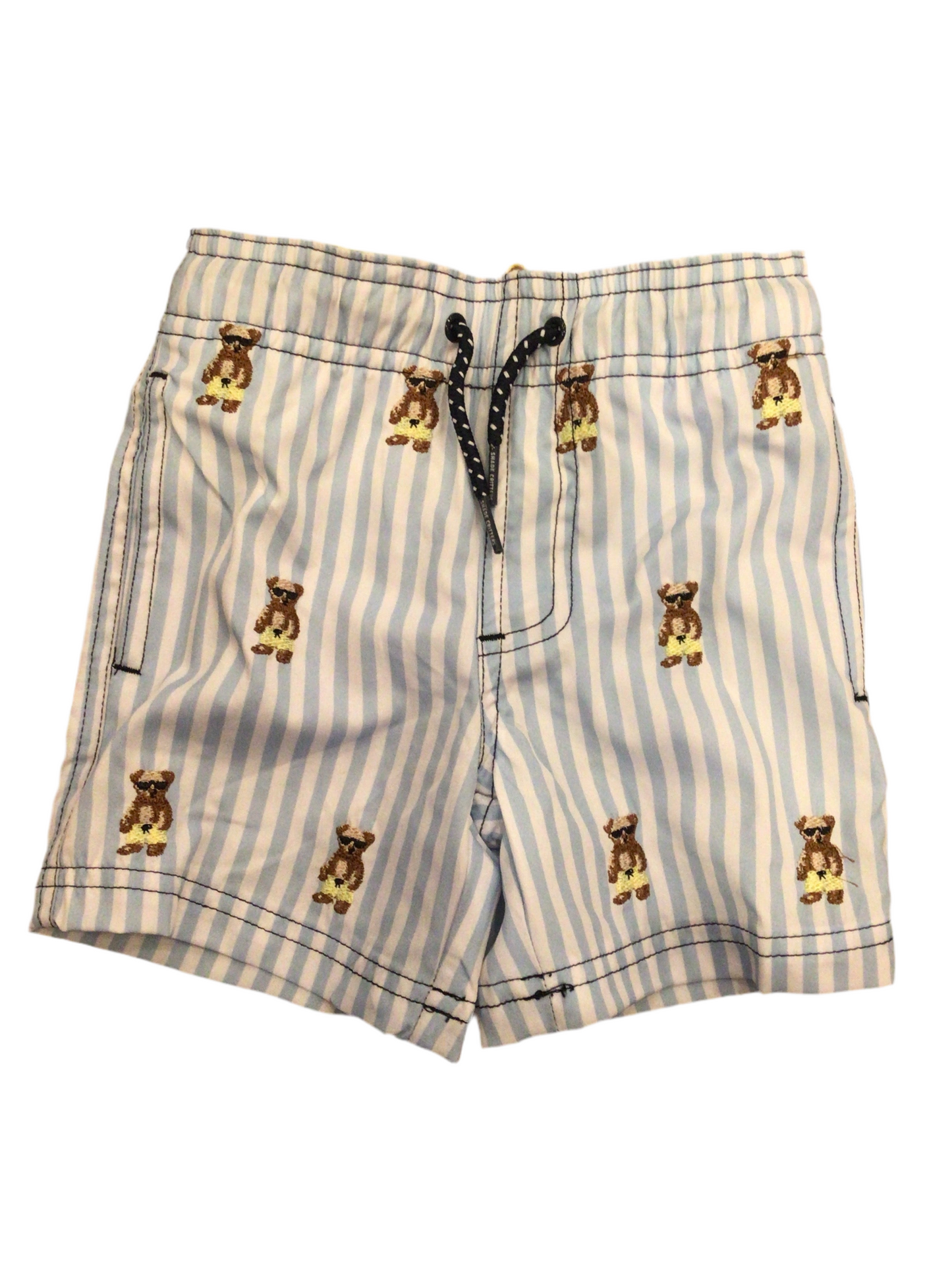 boy striped bear board shorts