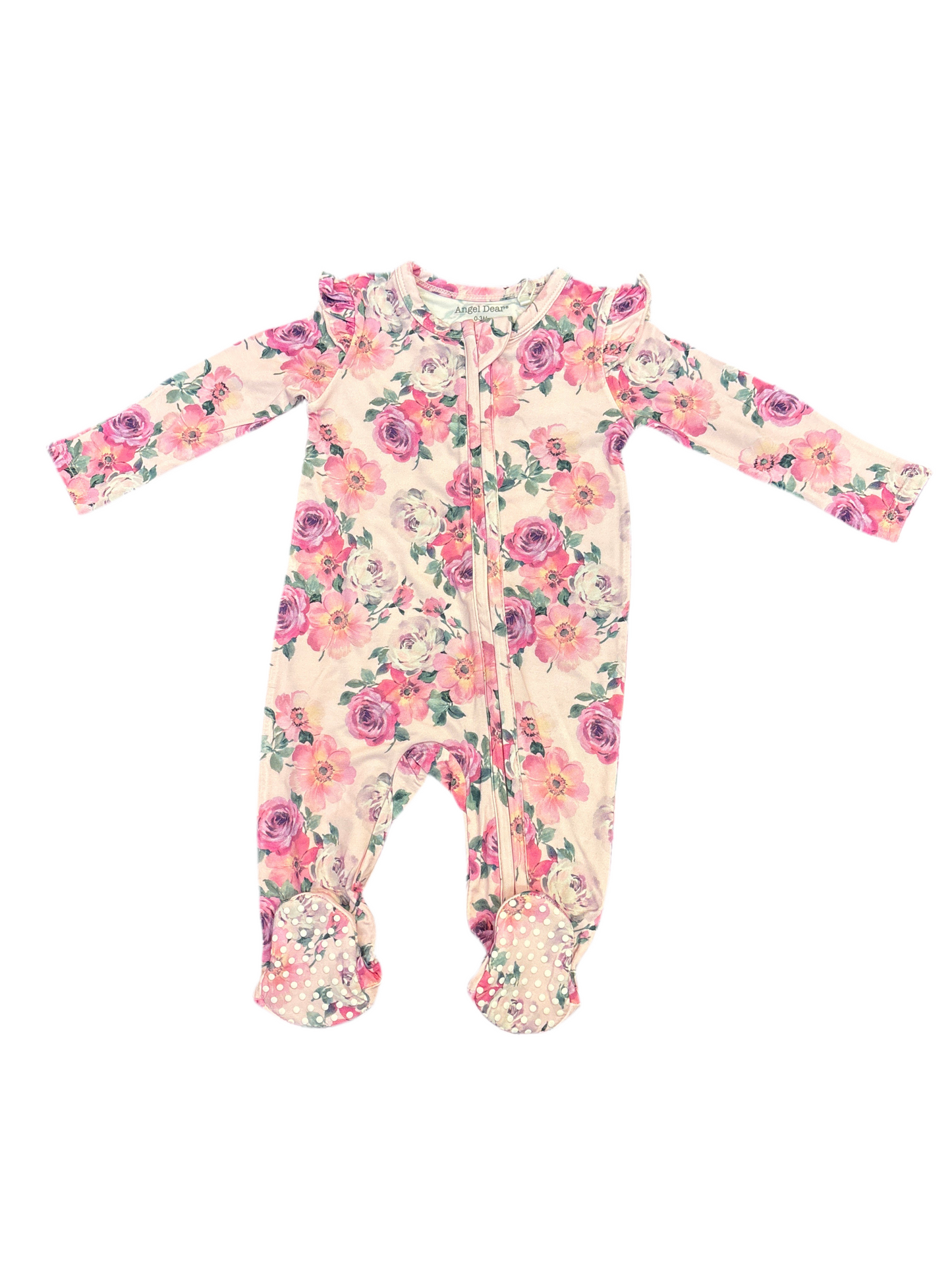 Rose Abundance zipper footie