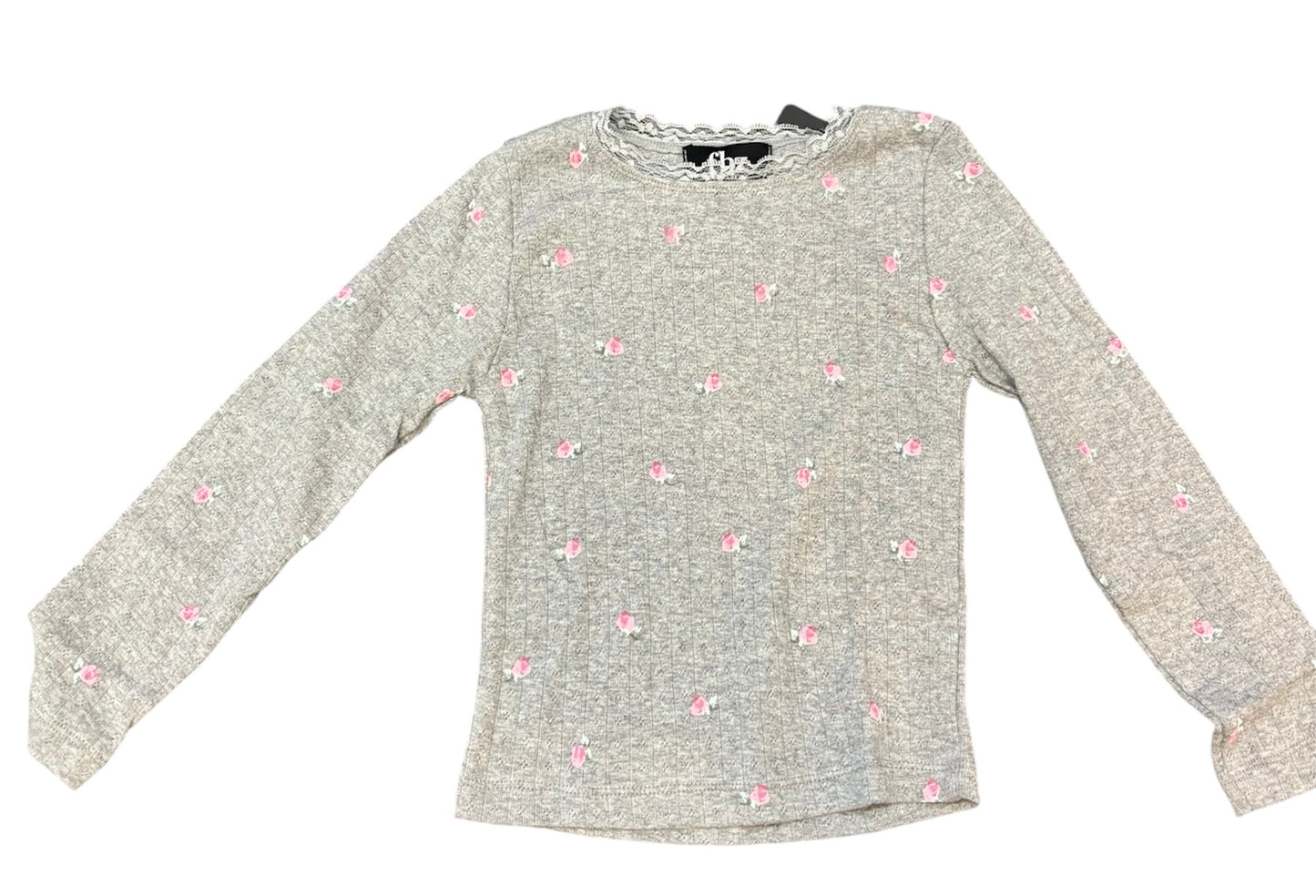 FBZ Gray Floral Long Sleeve